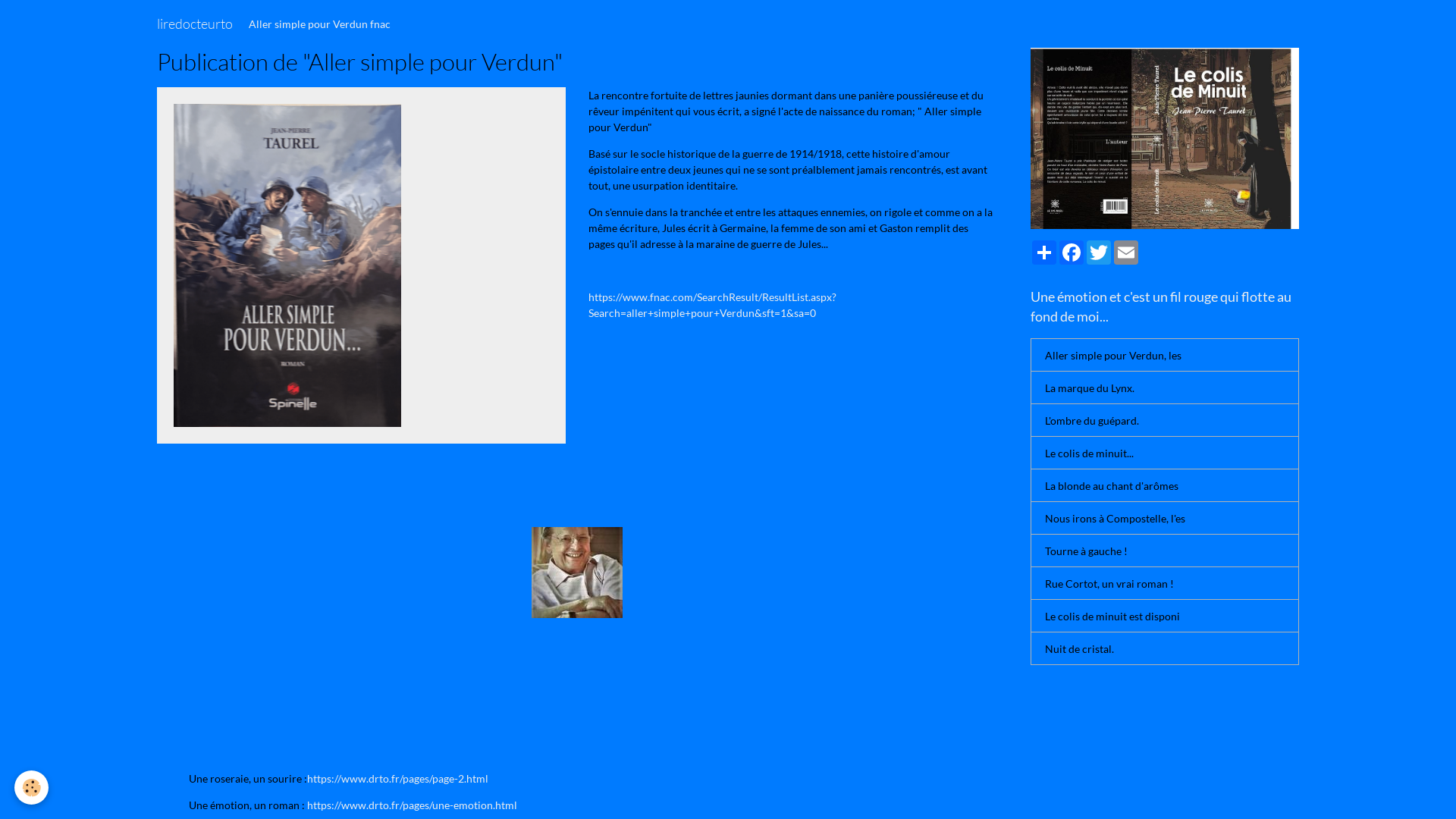 Capture d'écran de Jean-Pierre Taurel, romancier français, puble aux éditions du Lys Bleu, "le colis de minuit", son septieme roman.