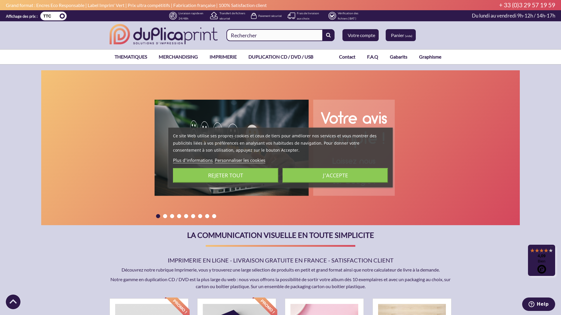 Capture d'écran de Imprimerie - Duplication CD - Pressage DVD - Gravure CD