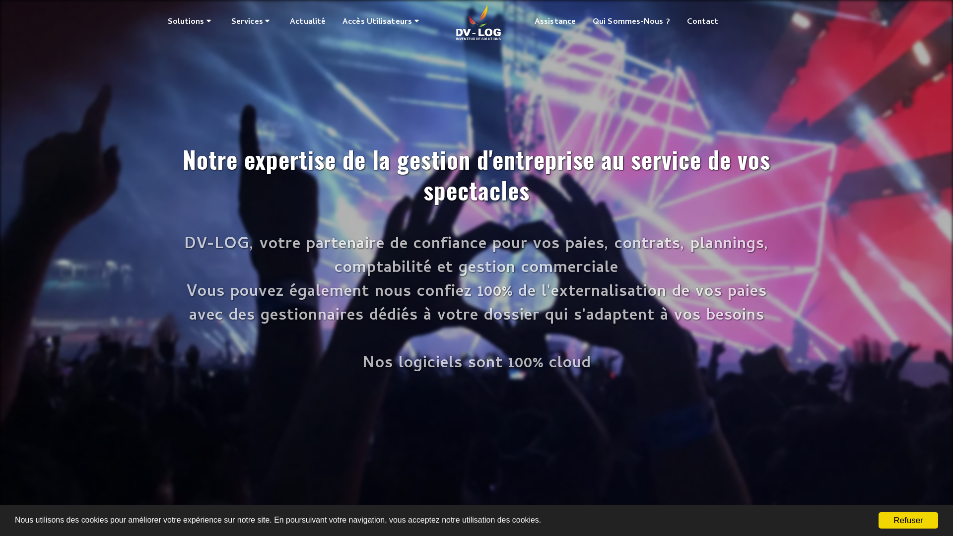 Capture d'écran de DV-LOG Inventeur de solutions - Logiciels de gestion, comptabilité, paye, spectacle
