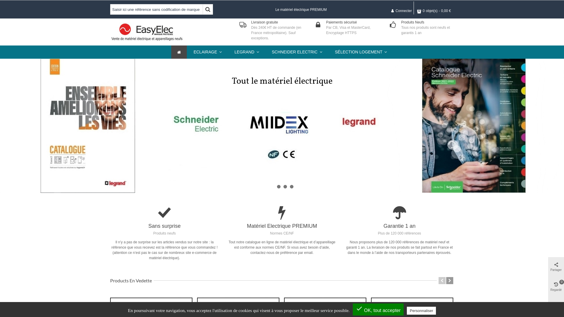 Capture d'écran de Matériel Schneider Electric Merlin Gerin Telemecanique - Matériel électrique directement en ligne