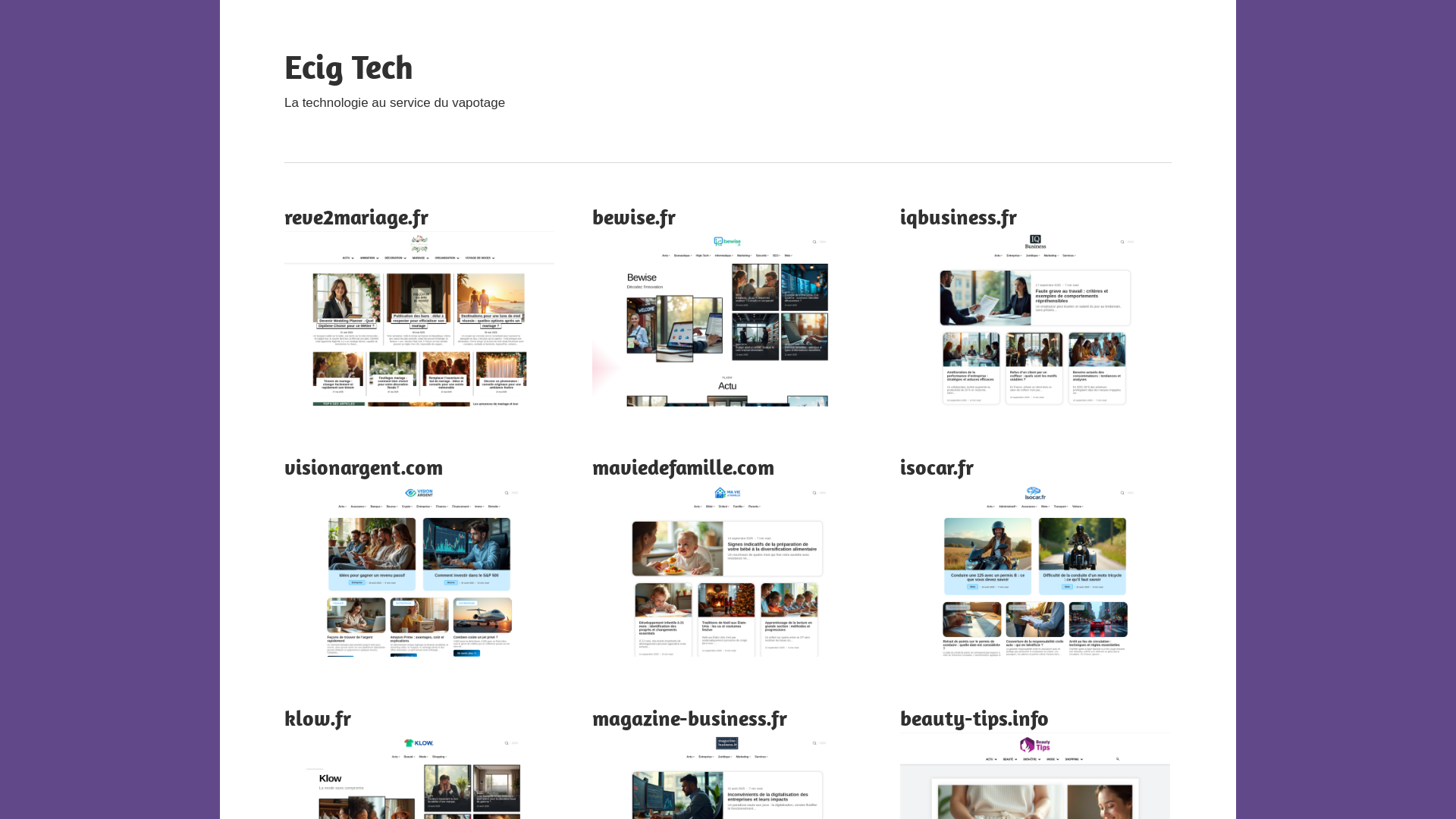 Capture d'écran de Cigarette électronique eGo, E-liquide Français et Mods - eCigTech