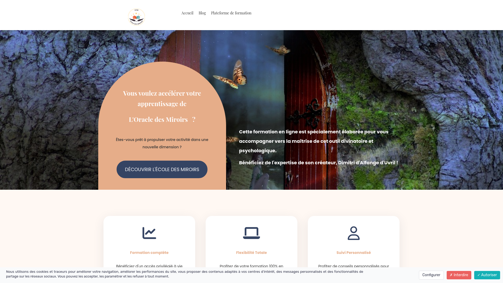 Capture d'écran de École des Miroirs - Formation de L'Oracle des Miroirs