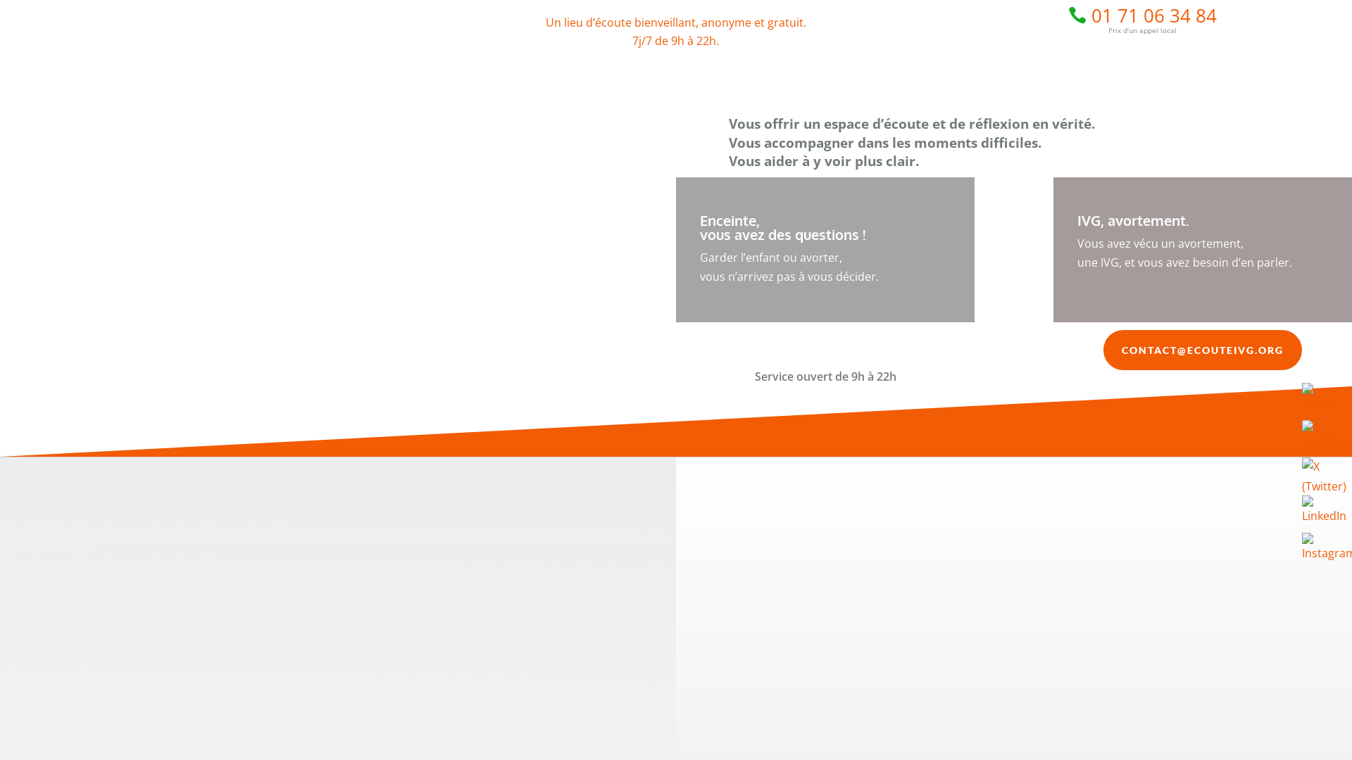 Capture d'écran de IVG N° 0800.74.69.06 - Information sur interruption volontaire de grossesse - avortement. - ECOUTEIV