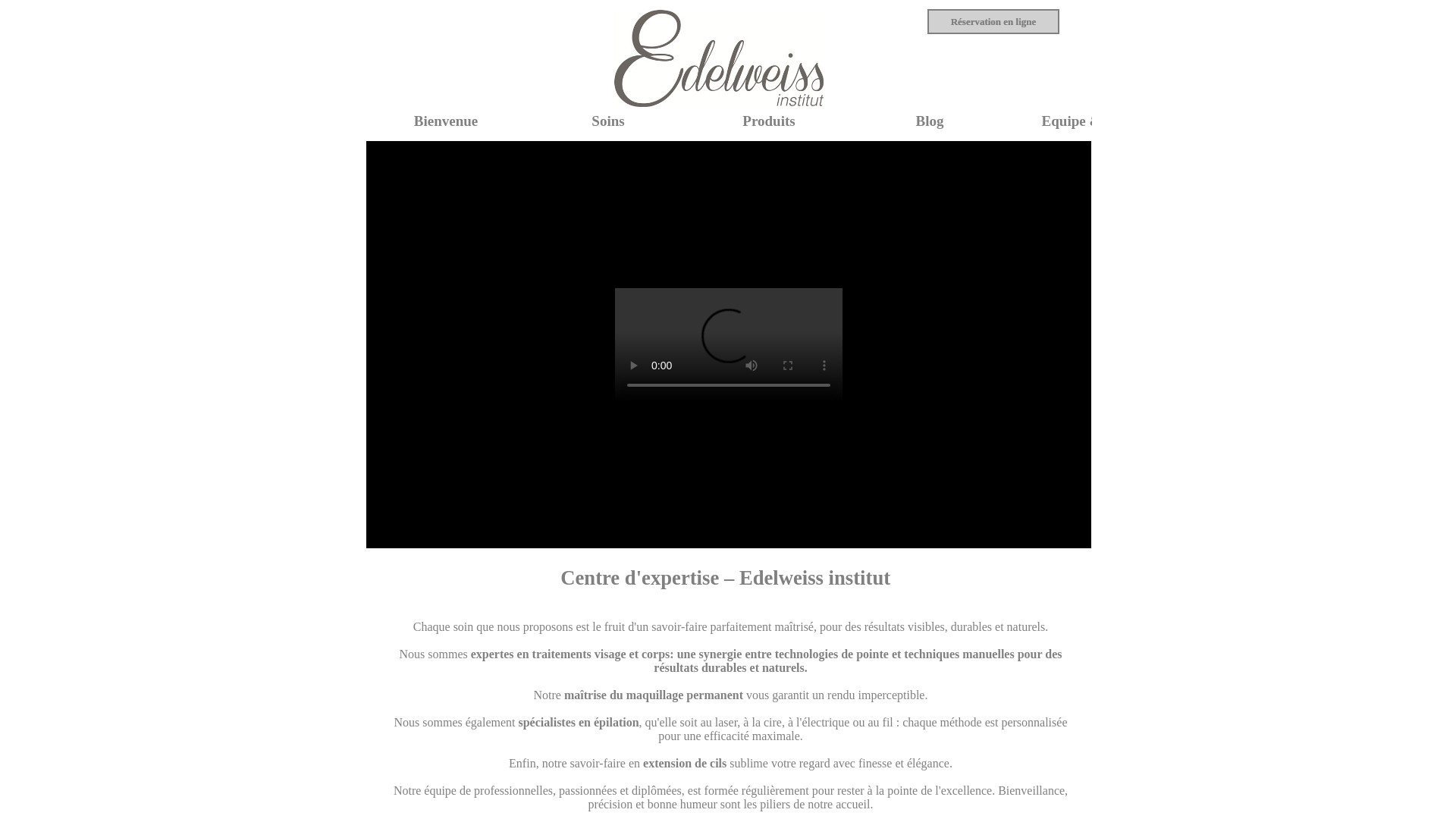 Capture d'écran de Edelweiss Institut de beauté Carouge SUISSE