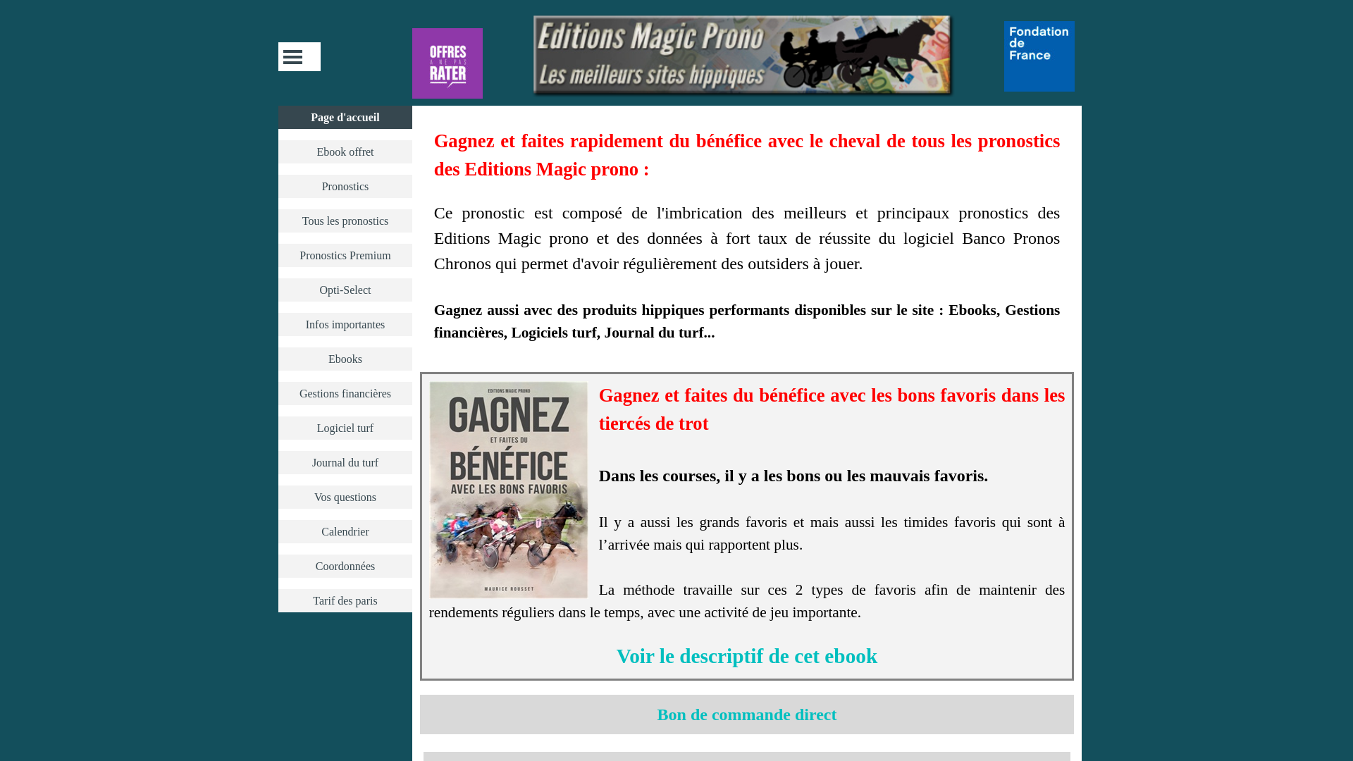 Capture d'écran de Editions Magic prono