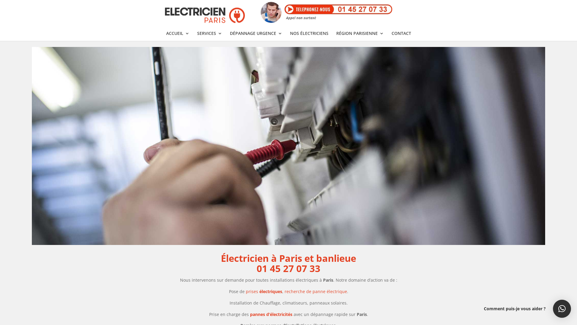 Capture d'écran de Électricien Paris rapide et efficace