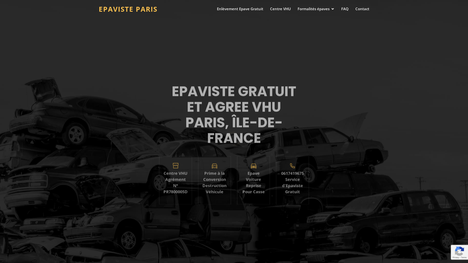 Capture d'écran de Epaviste Paris - Enlèvement épave gratuit