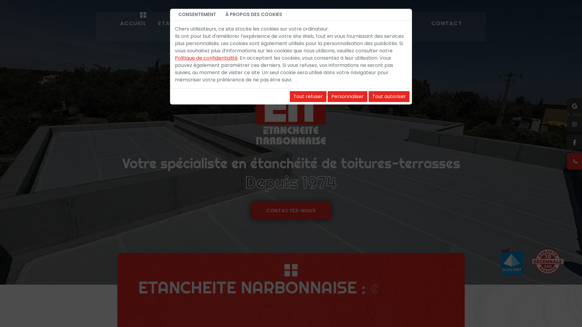 Capture d'écran de Etanchéité Narbonnaise Roques et fils Sallèles d'Aude