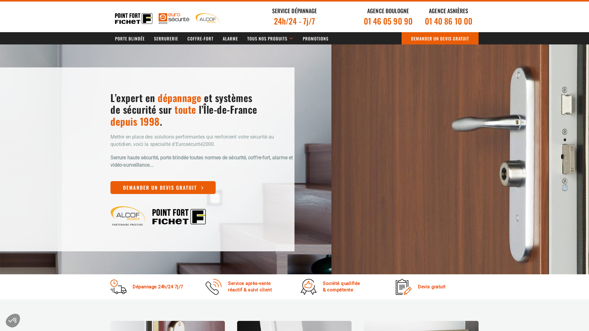 Capture d'écran de Point Fort Fichet Boulogne, Spécialiste porte blindée