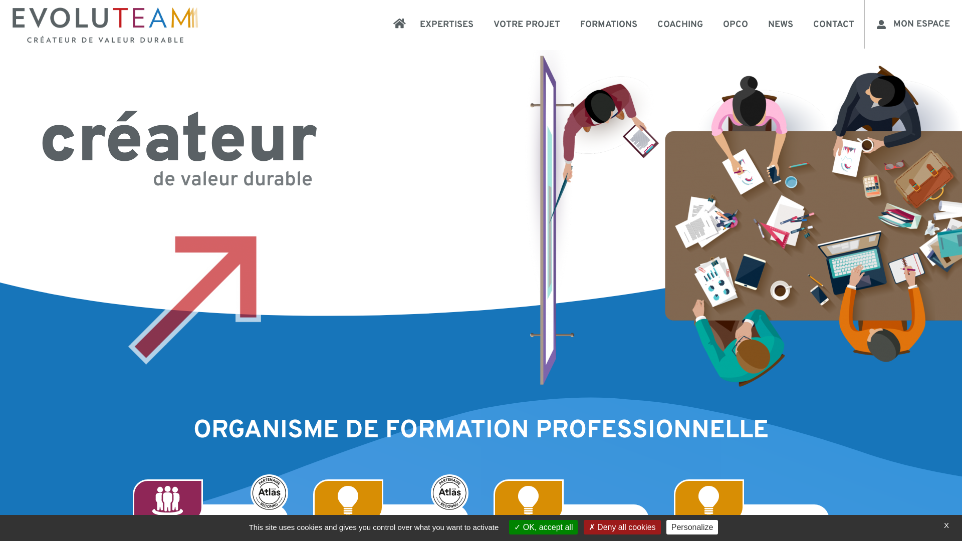 Capture d'écran de Adhérent de l'OPCA Fafiec - Organisme de formation commerciale pour entreprises.