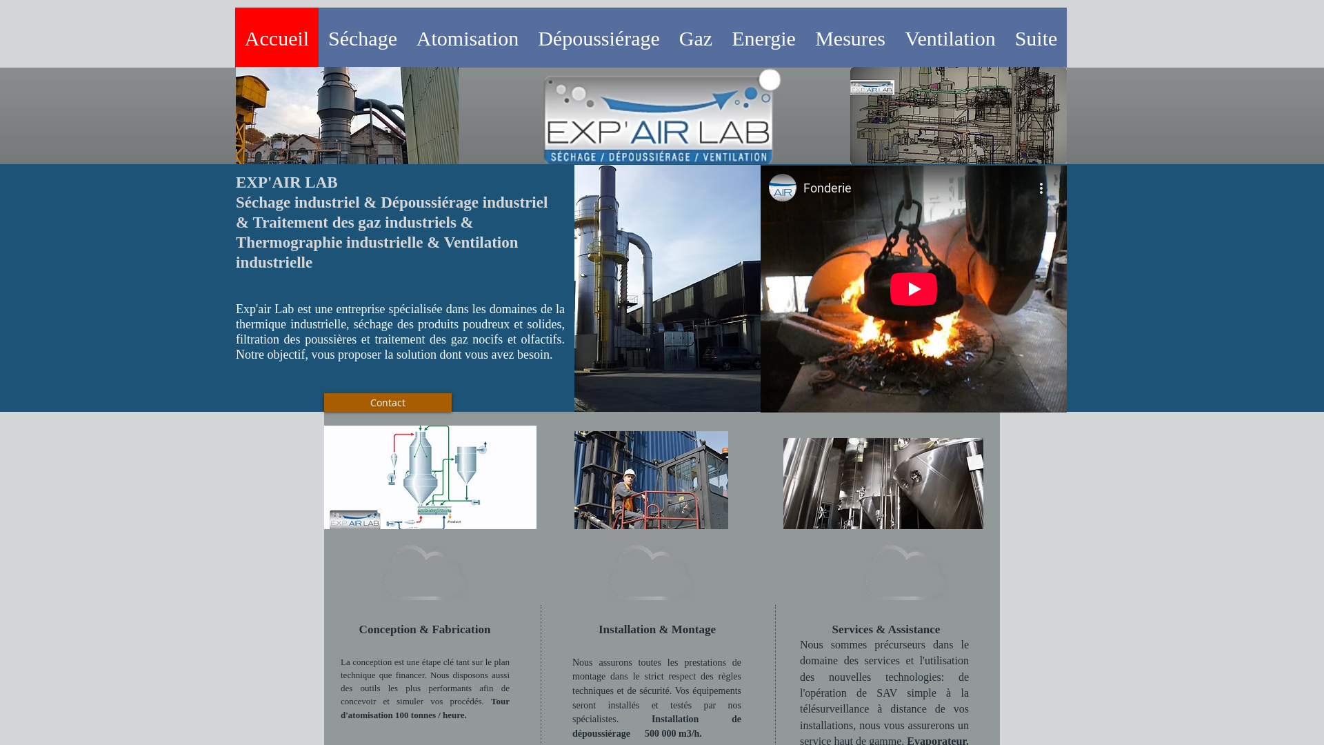 Capture d'écran de Exp'air Lab 35 ans d'expérience en Environnement Industriel.