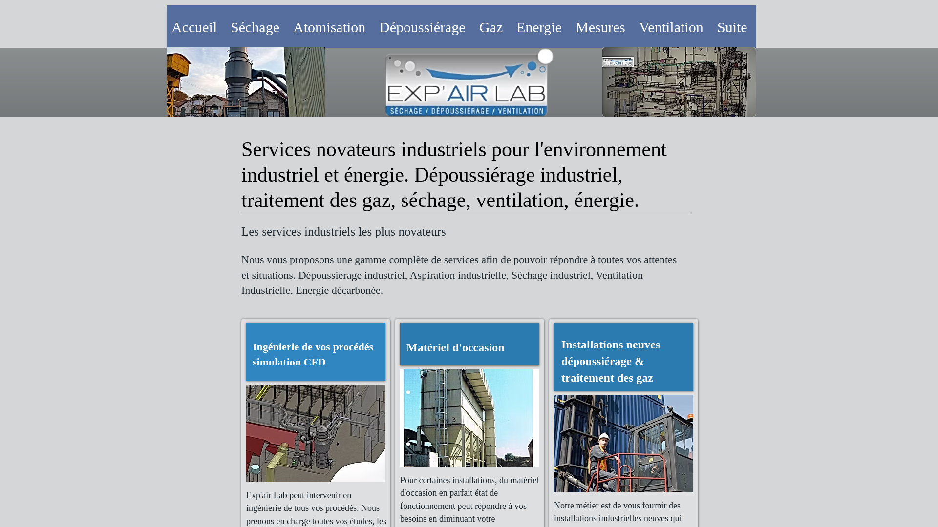 Capture d'écran de Exp'air Lab services Industriels pour l'environnement.