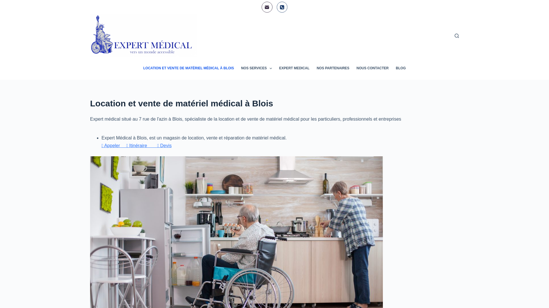 Capture d'écran de Les professionnels de la vente et location de matériel médical en loir et cher Blois Vendôme Romorantin