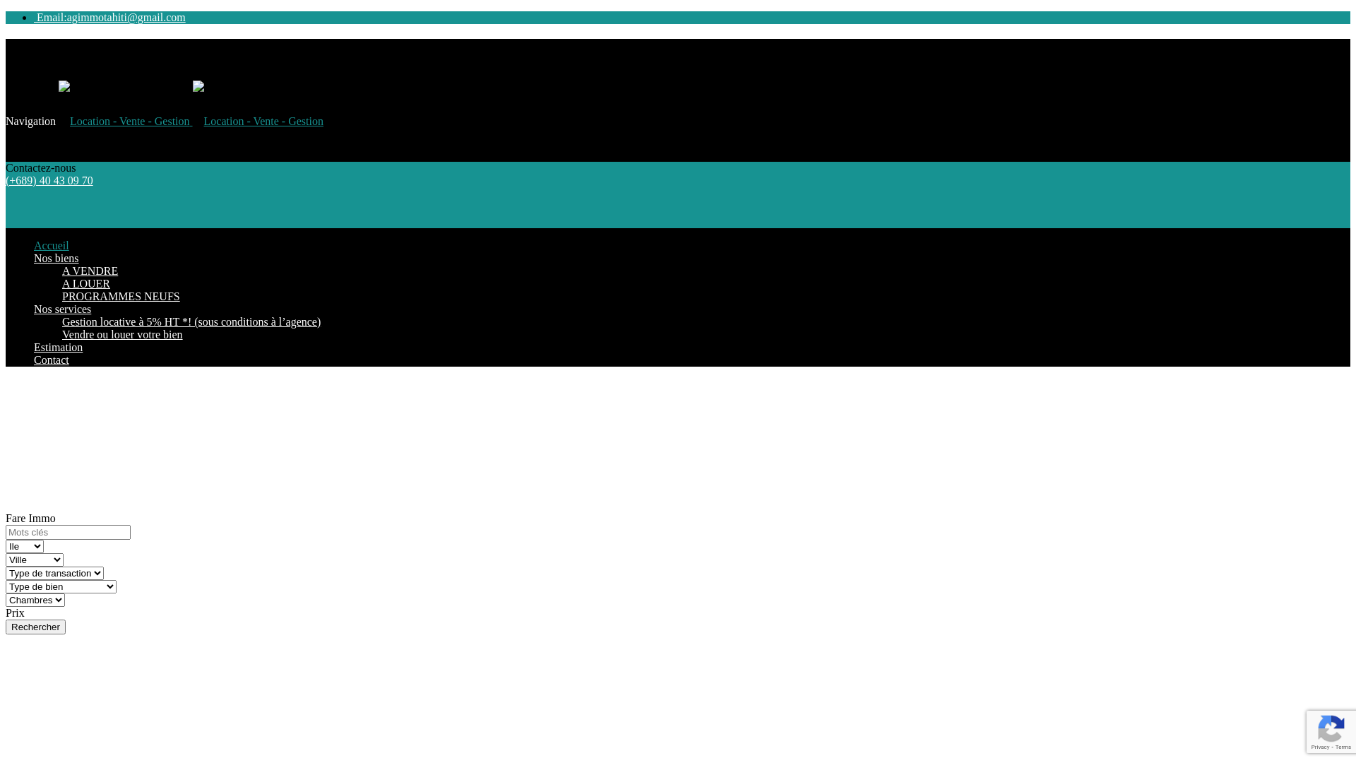Capture d'écran de Agence FARE IMMO TAHITI