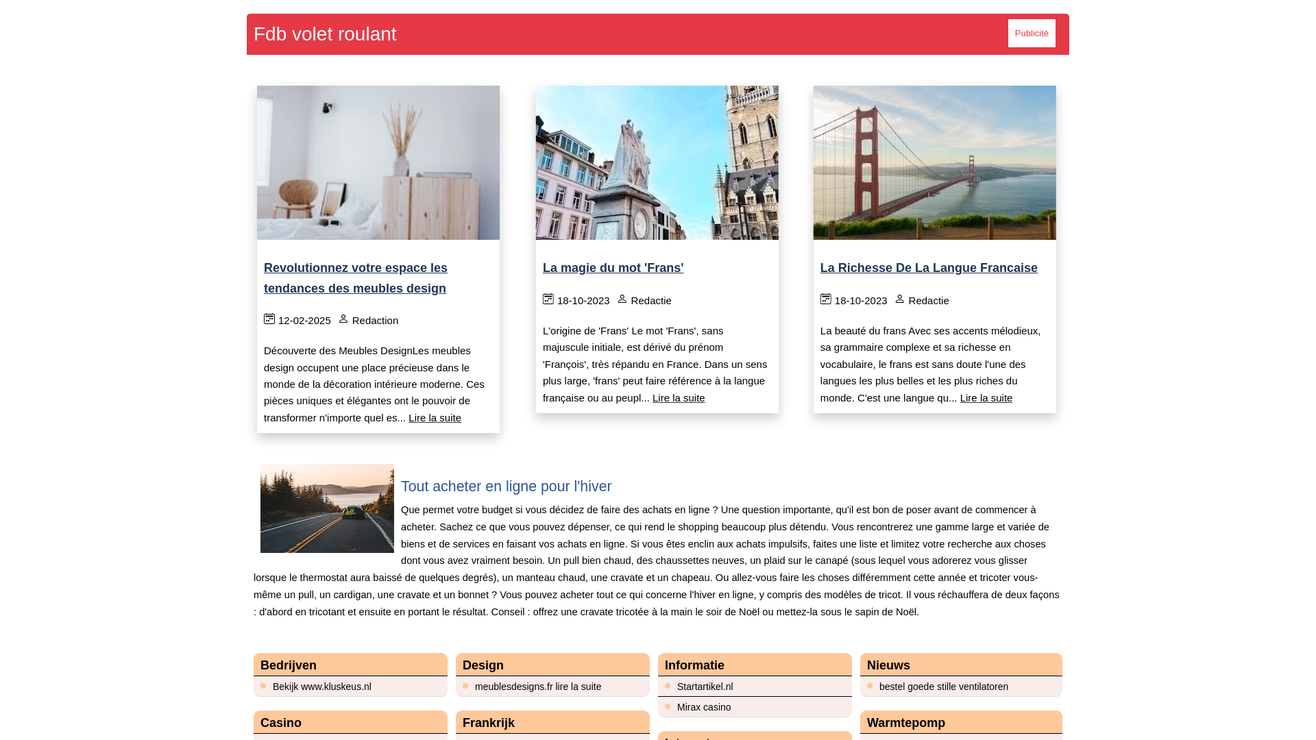 Capture d'écran de Installation, depannage, motorisation volet roulant