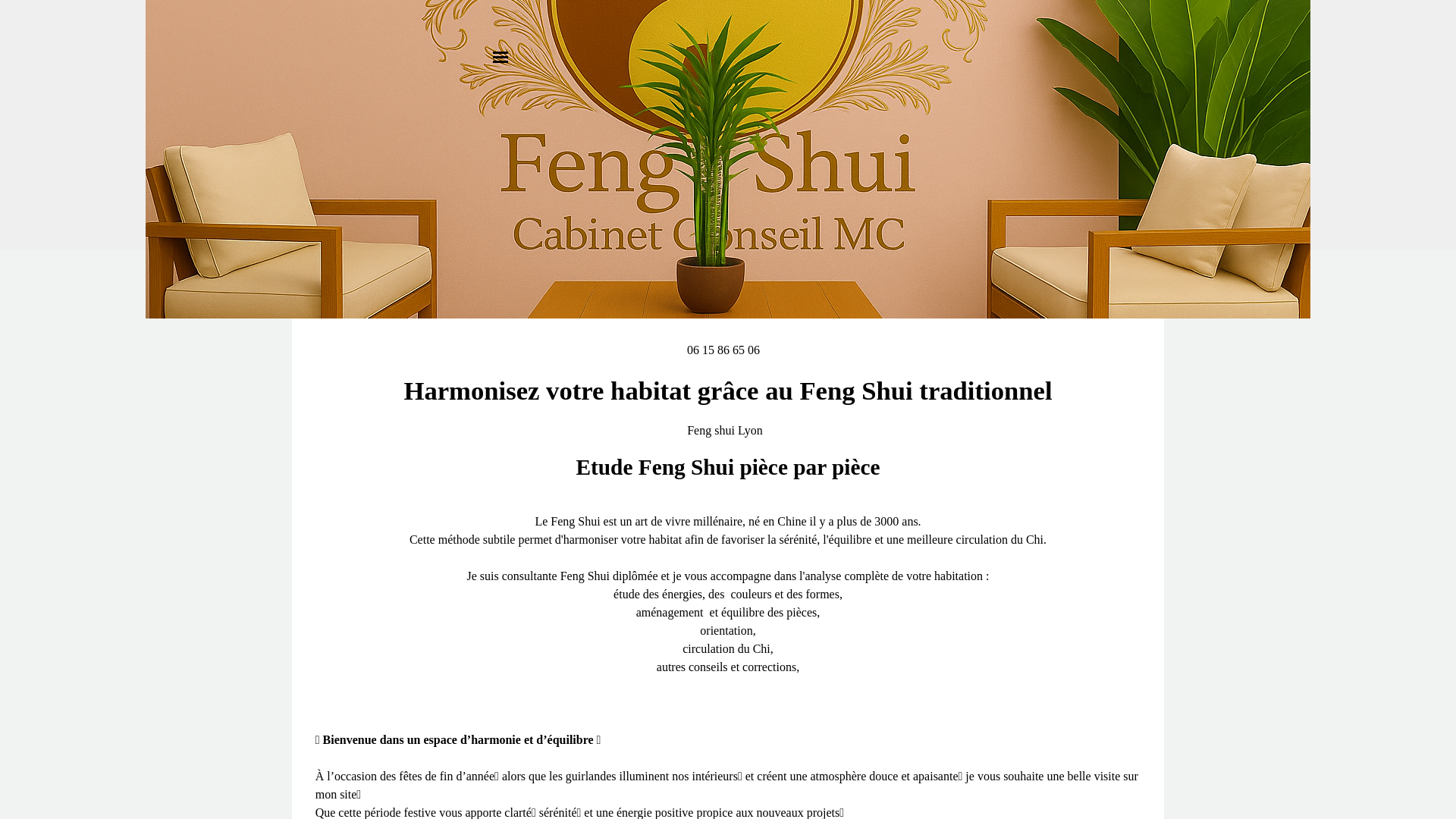 Capture d'écran de Feng Shui Cabinet Conseil MC  - Feng Shui Lyon - Harmonisation de l'habitat méthode traditionnelle