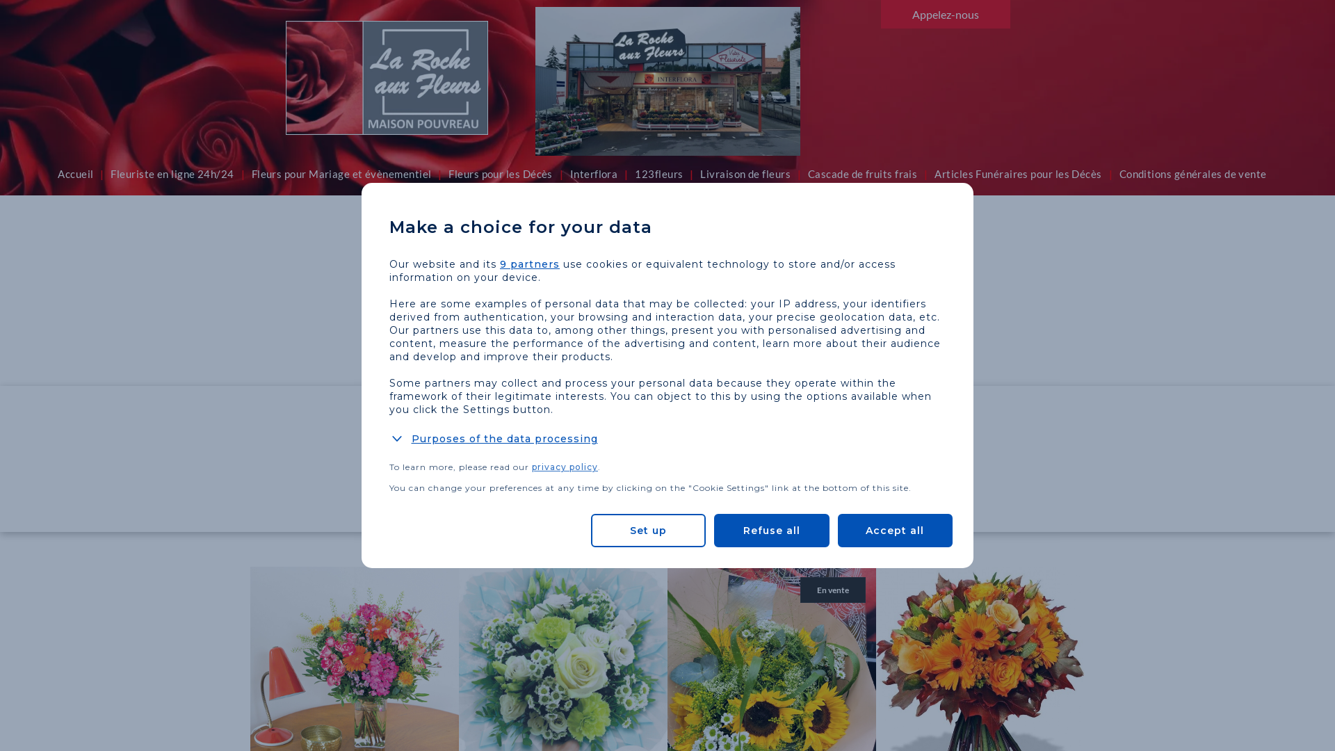 Capture d'écran de Vos fleurs à Clisson par votre Artisan-Fleuriste INTERFLORA maison Pouvreau La Roche aux Fleurs