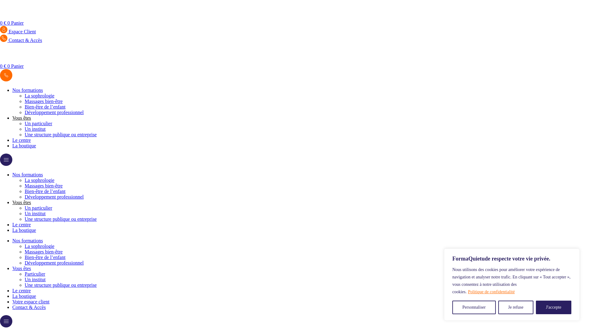 Capture d'écran de Des Formations Certifiantes en Sophrologie, Relaxation, Massages, PNL... 