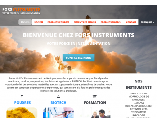 Analyseur de particules, poudres, produit Biotech, chimie du ciment