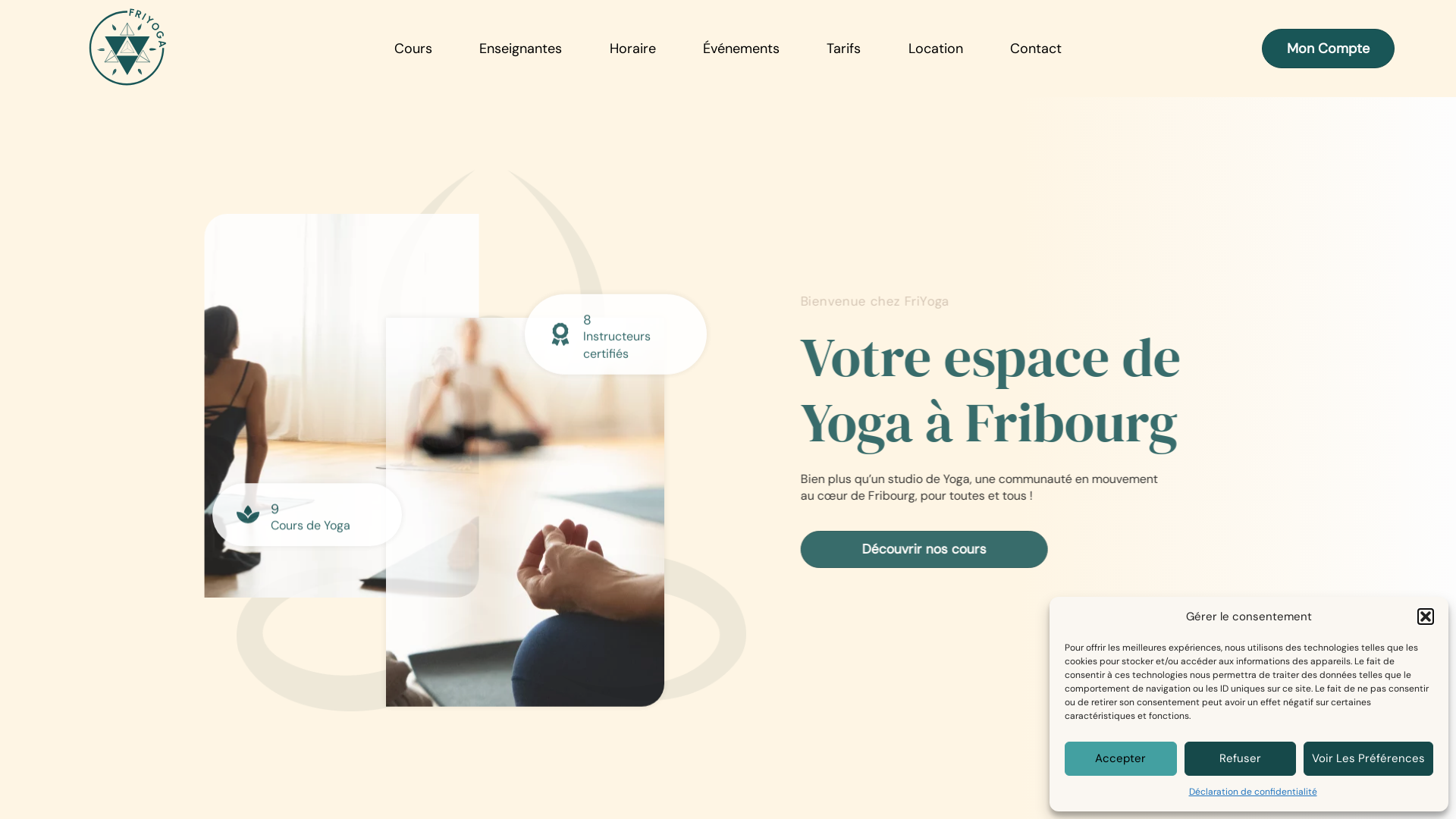 Capture d'écran de Centre de Yoga à Fribourg Fri Yoga