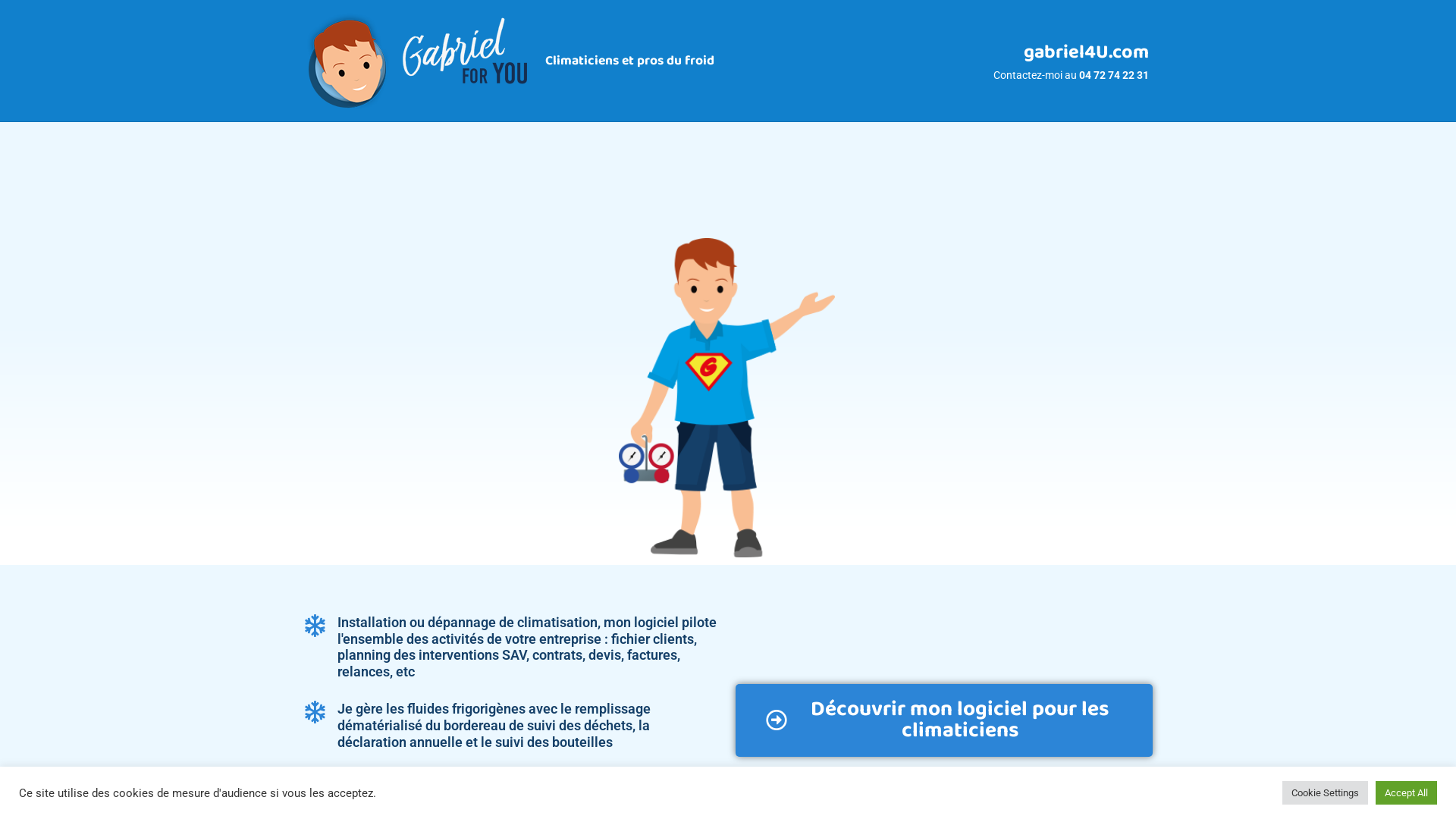 Capture d'écran de Entretien et dépannage de climatisation, mon logiciel pilote l'ensemble des activités de votre entreprise.