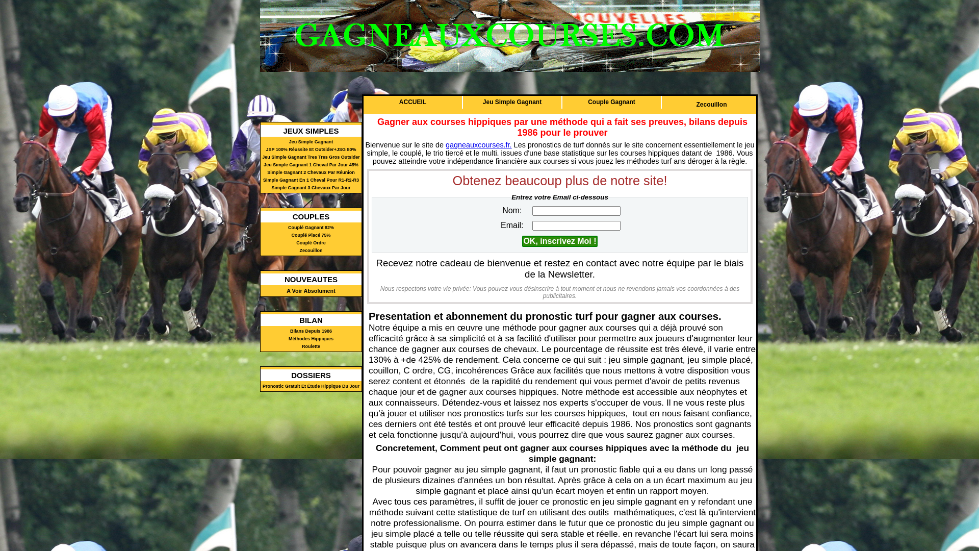 Capture d'écran de Gagner aux courses hippiques et gagner de l'argent au turf
