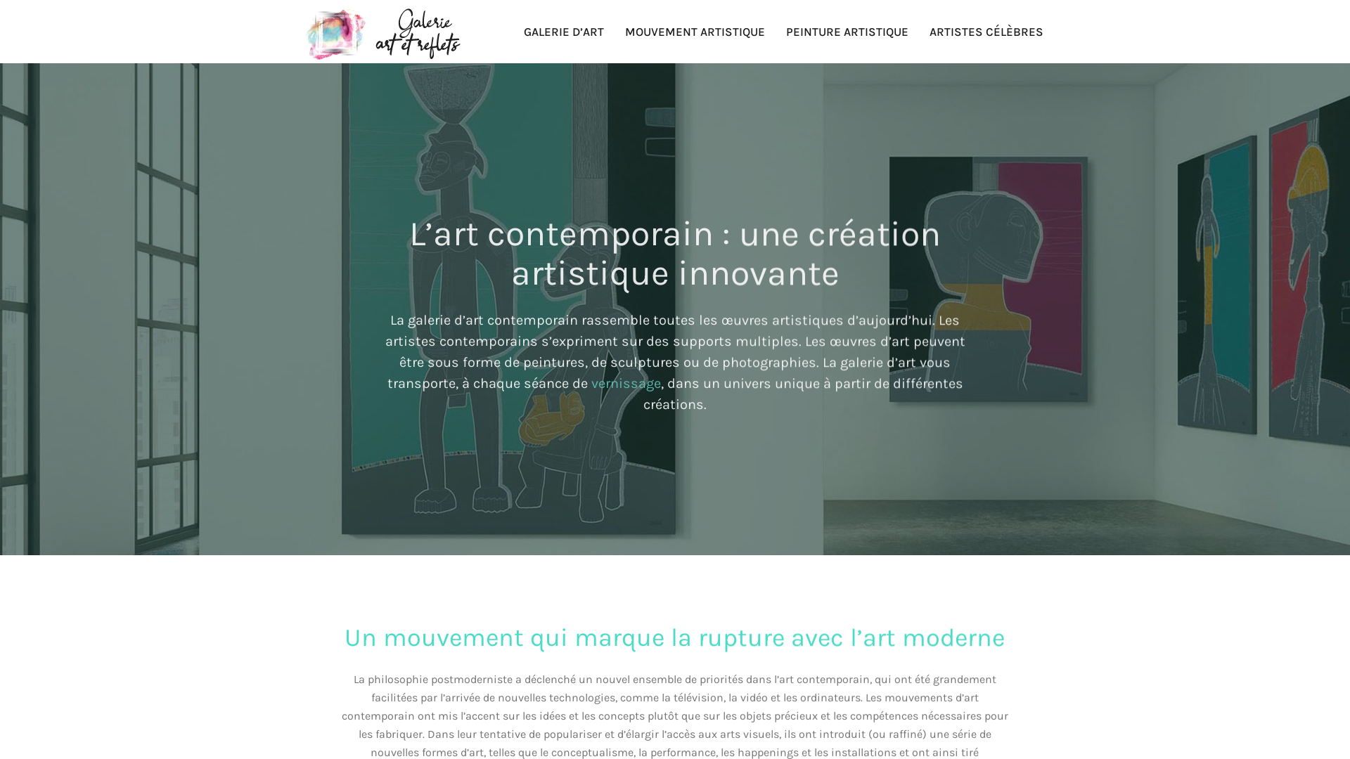 Capture d'écran de Art contemporain Art moderne Galerie Art en ligne Reflets. Tableaux pièces uniques à prix accessibles ! Galerie de Peintures de petit format et moyen format.