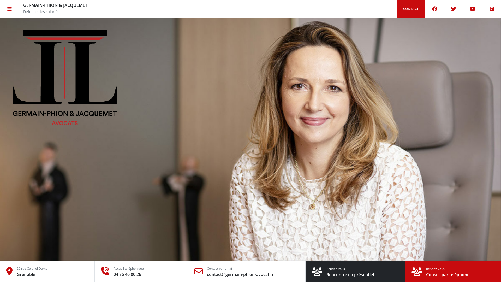 Capture d'écran de Avocat Grenoble du Droit du Travail