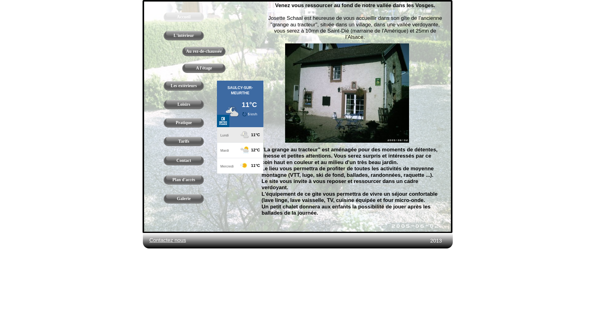 Capture d'écran de Gite de l'ancienne grange au tracteur a Saulcy sur Meurthe dans les vosges (Lorraine) proche de l'Alsace et des pistes de ski