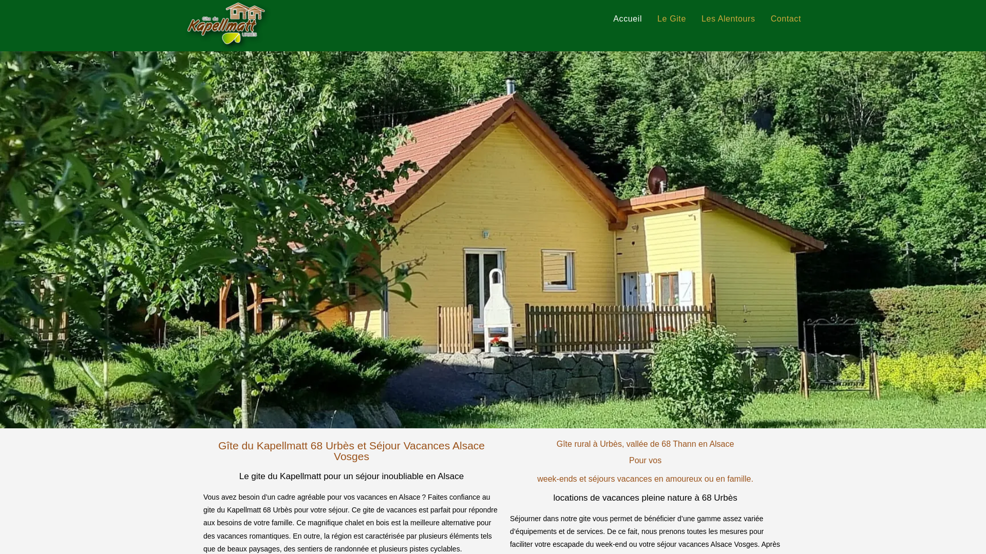 Capture d'écran de Gîtes du Kapellmatt Urbès (68) Alsace -Vosges