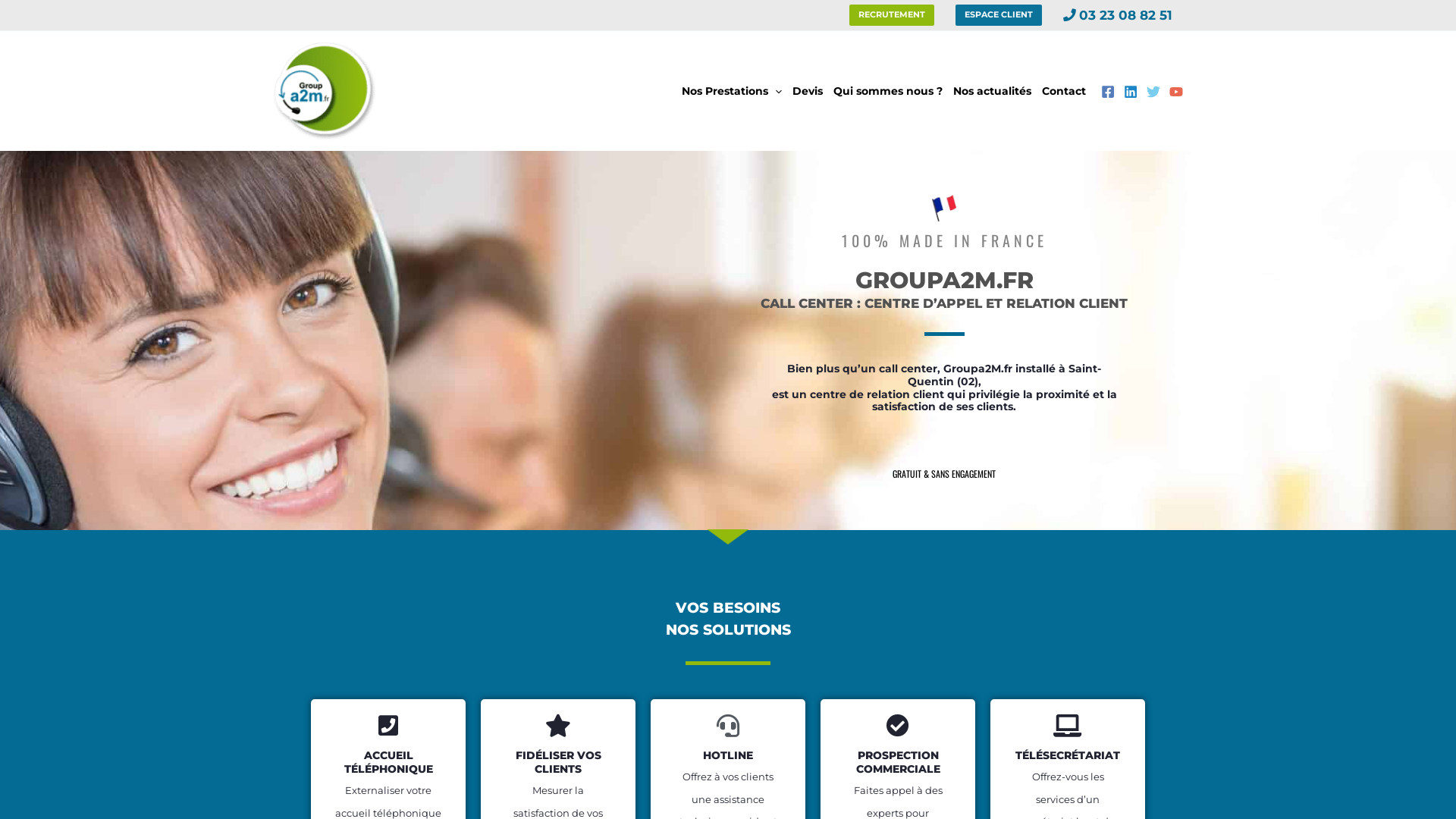 Capture d'écran de Centre de télétravail et de relations clients