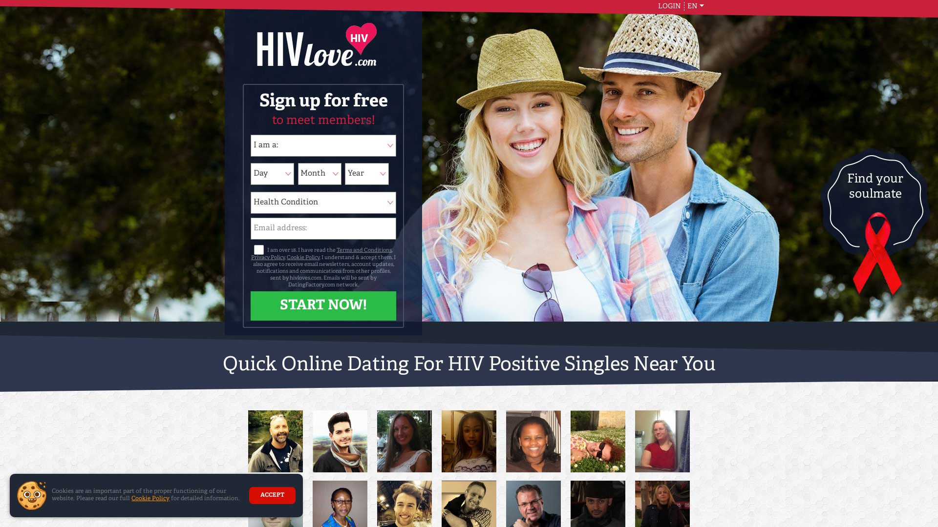 Capture d'écran de Site de rencontre séropositif 2021, HIV dating avec hivloves.com