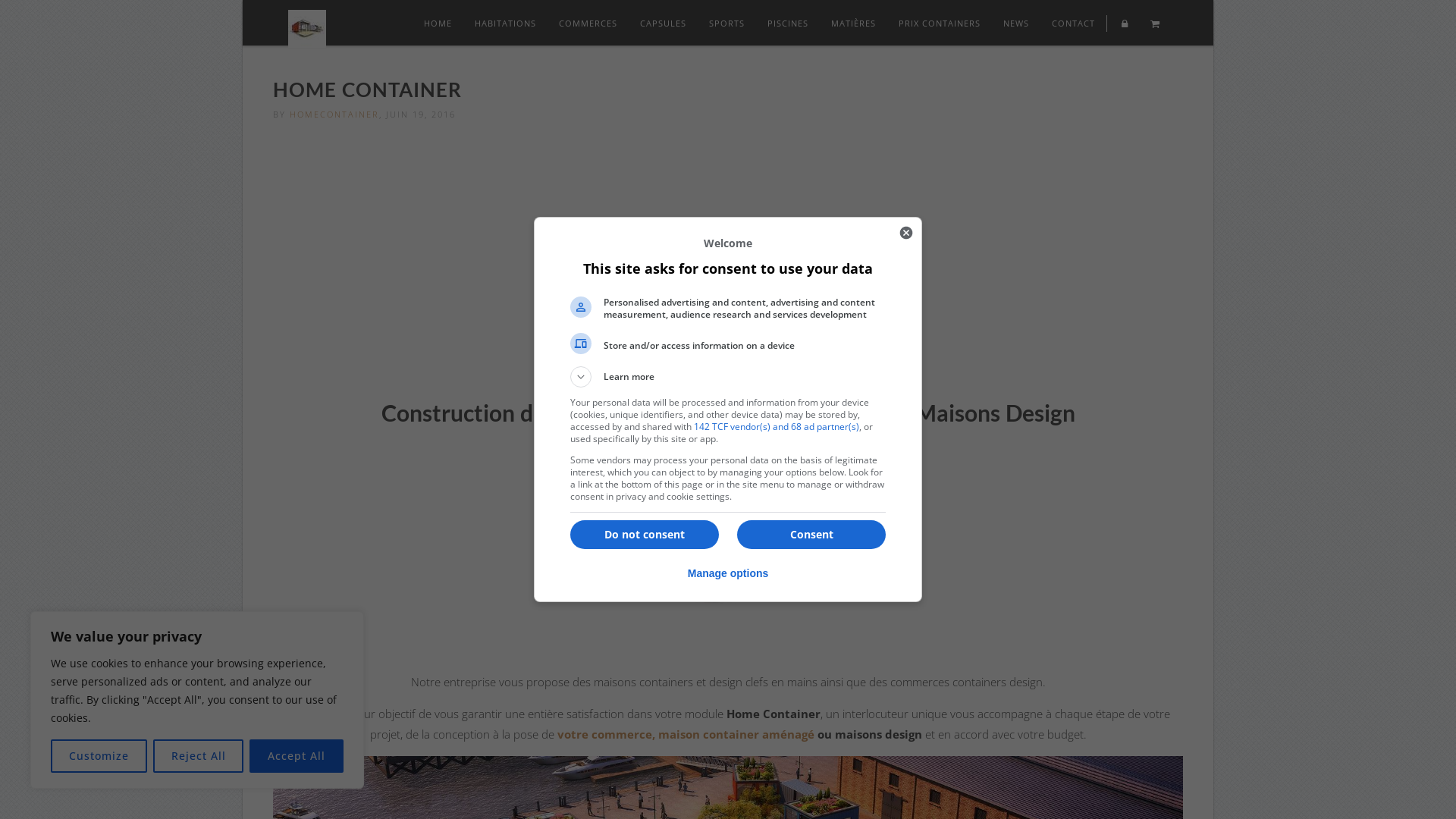Capture d'écran de Home container