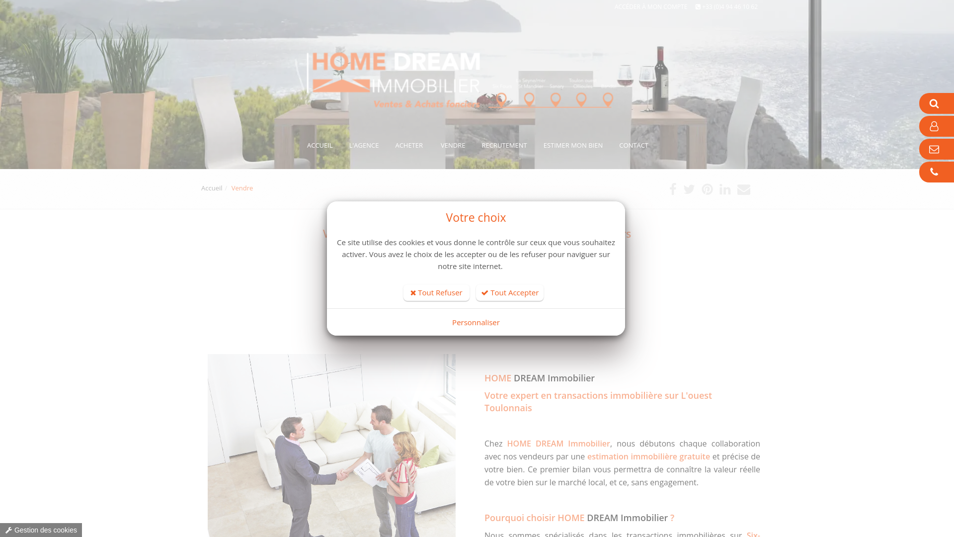 Capture d'écran de Agence immobilière à six fours et alentours de 300 m² spécialisée en vente immobilière pour vendre appartement vendre villa bandol sanary la seyne-sur-mer toulon vendre immobilier