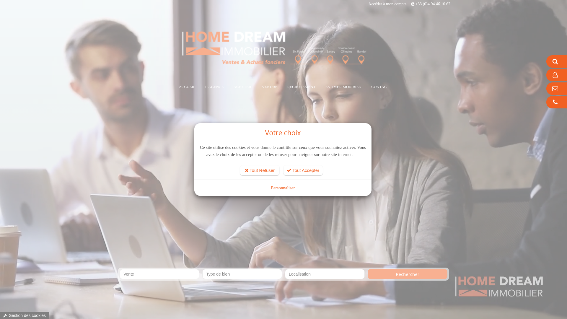 Capture d'écran de Agence immobilière six fours de 300 m² spécialisée en vente immobilière sur six fours sanary toulon bandol la seyne vendre biens immobiliers vendre appartement vendre villa vendre maison