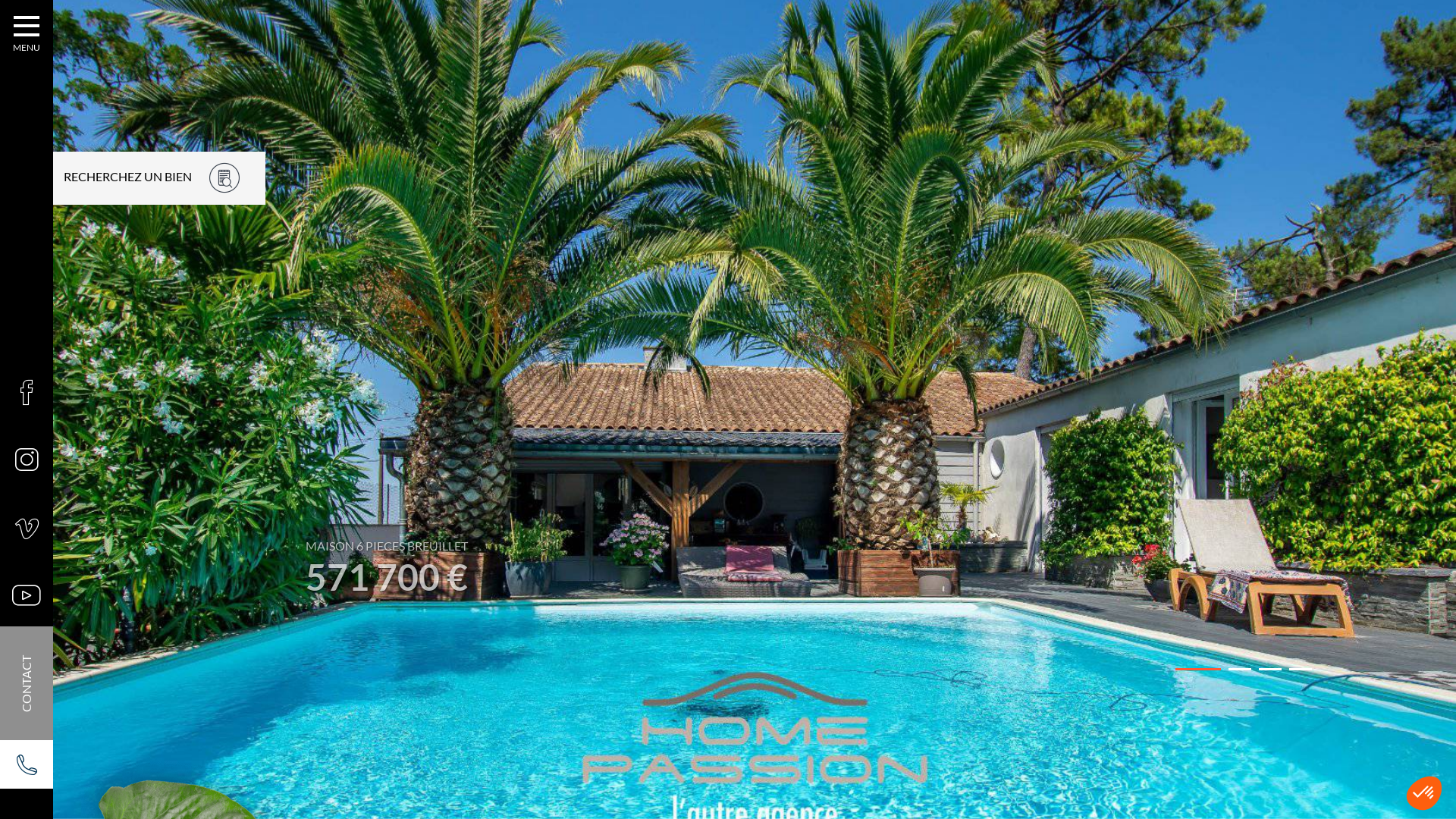 Capture d'écran de Home Passion l'autre agence, Achat et vente de maisons, villas appartements à ROYAN, SAINT PALAIS SUR MER, VAUX SUR MER, SAINT GEORGES DE DIDONNE, BREUILLET, ...