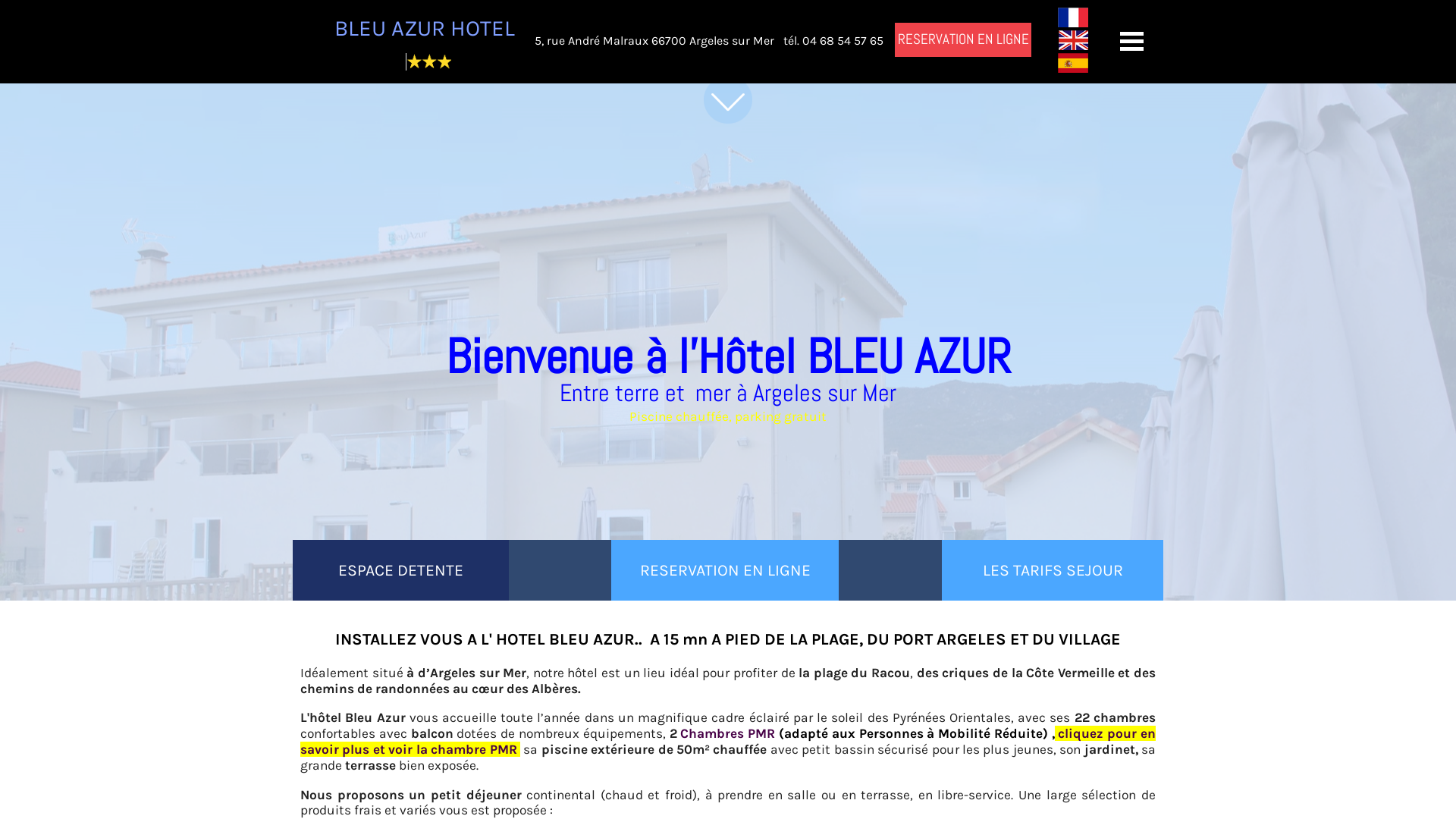 Capture d'écran de Hotel **  bleu azur, hotel argeles 