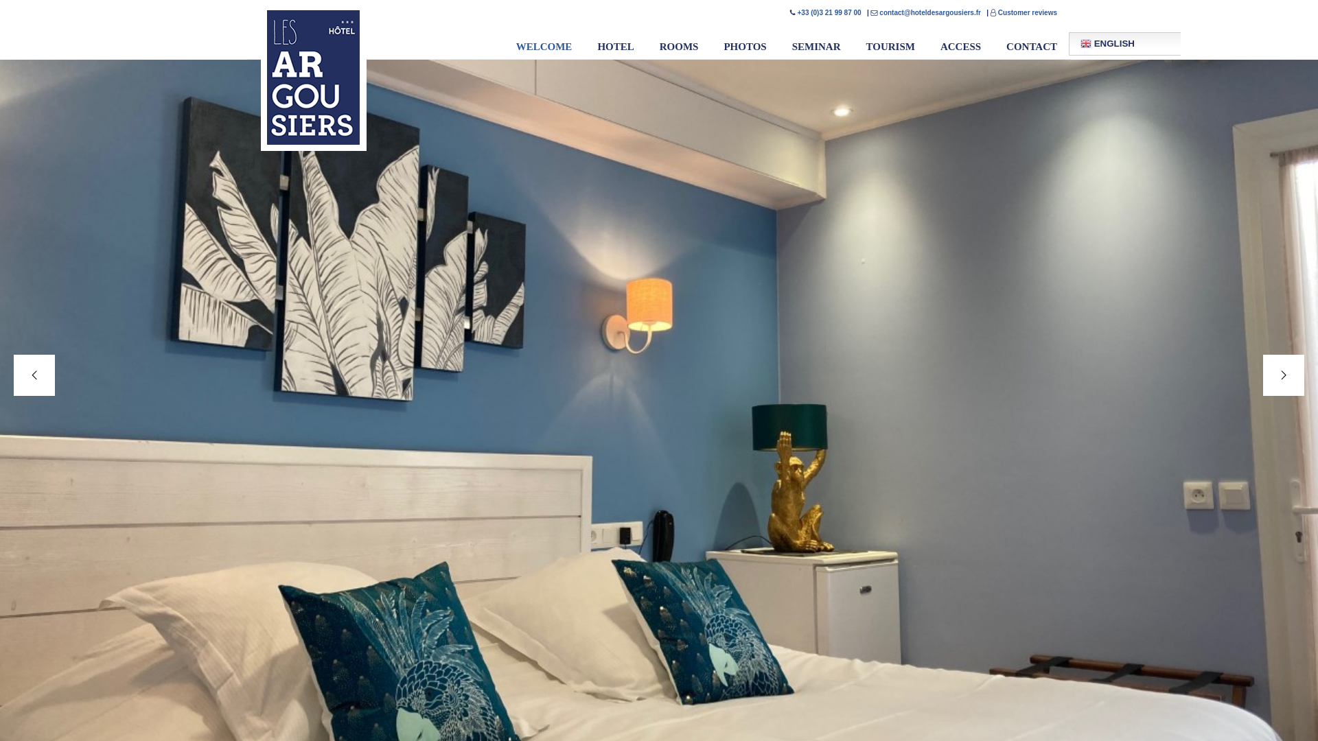 Capture d'écran de Hotel des Argousiers est un hotel 3 étoiles à Ambleteuse, proche de Boulogne sur mer. Venez profiter pleinement de la cote d'opale dans un cadre magnifique.