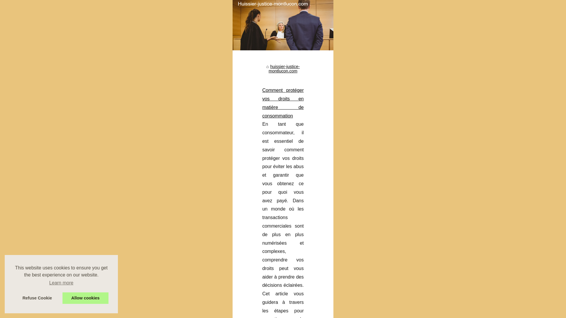 Capture d'écran de ETUDE DE MAITRE JACQ-SUCHON HUISSIER DE JUSTICE A MONTLUCON COMPETENT DANS LA REGION AUVERGNE RESSORT DE LA COUR D'APPEL DE RIOM : ALLIER-PUY DE DOME-CANTAL