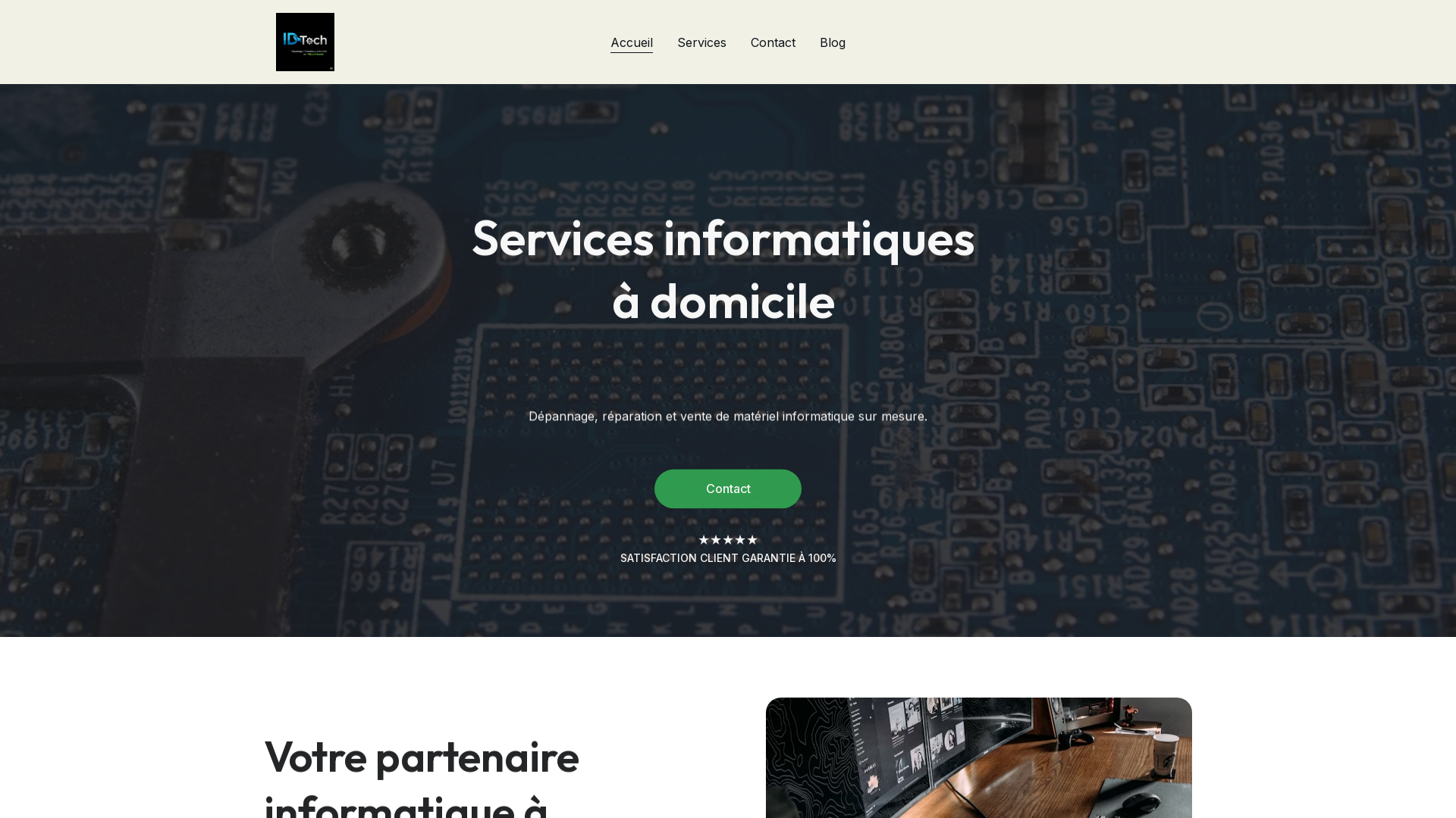 Capture d'écran de ID Tech EI | Maintenance informatique à domicile ou à distance.