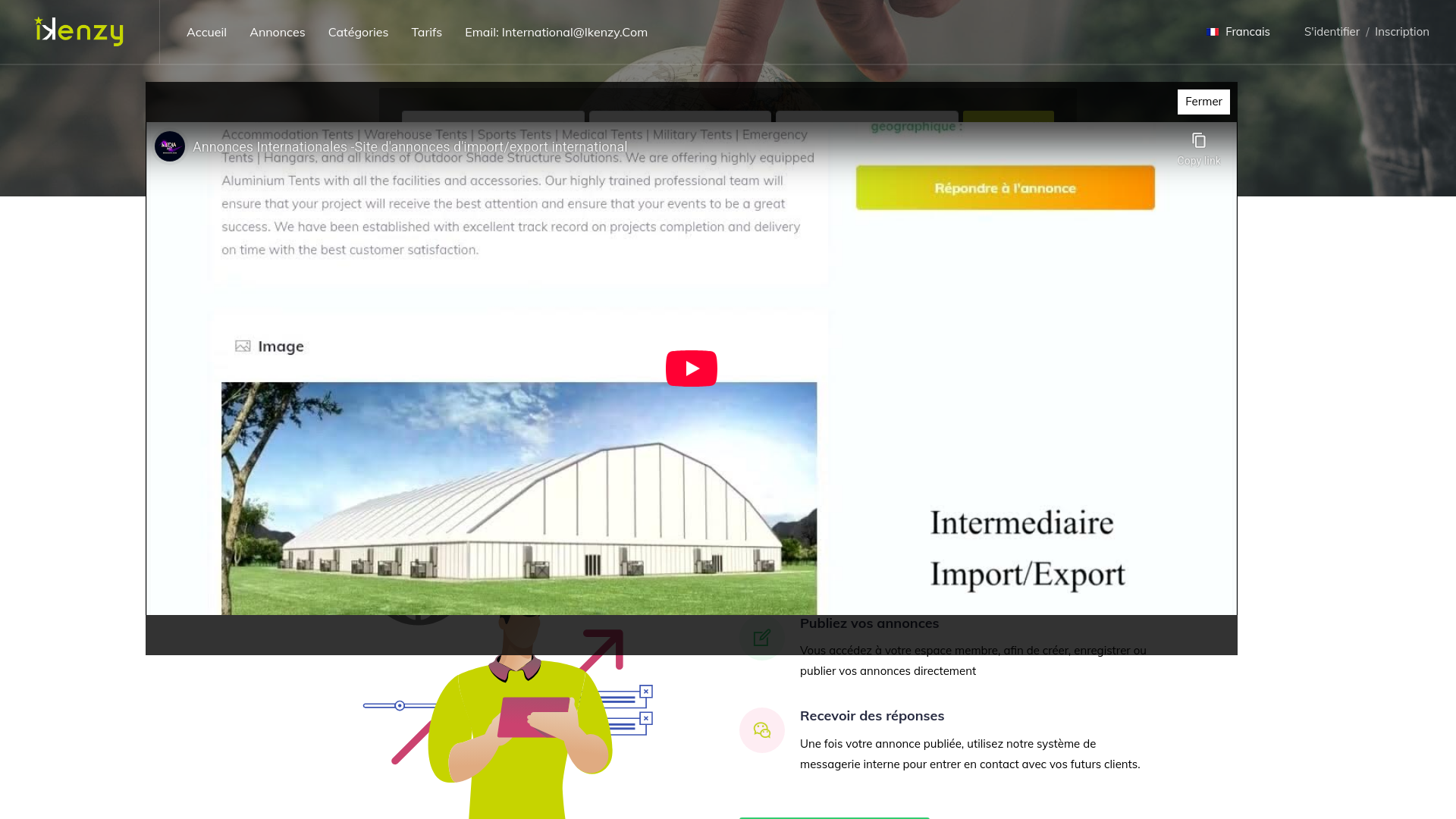 Capture d'écran de Petites annonces internationales professionnels et particuliers