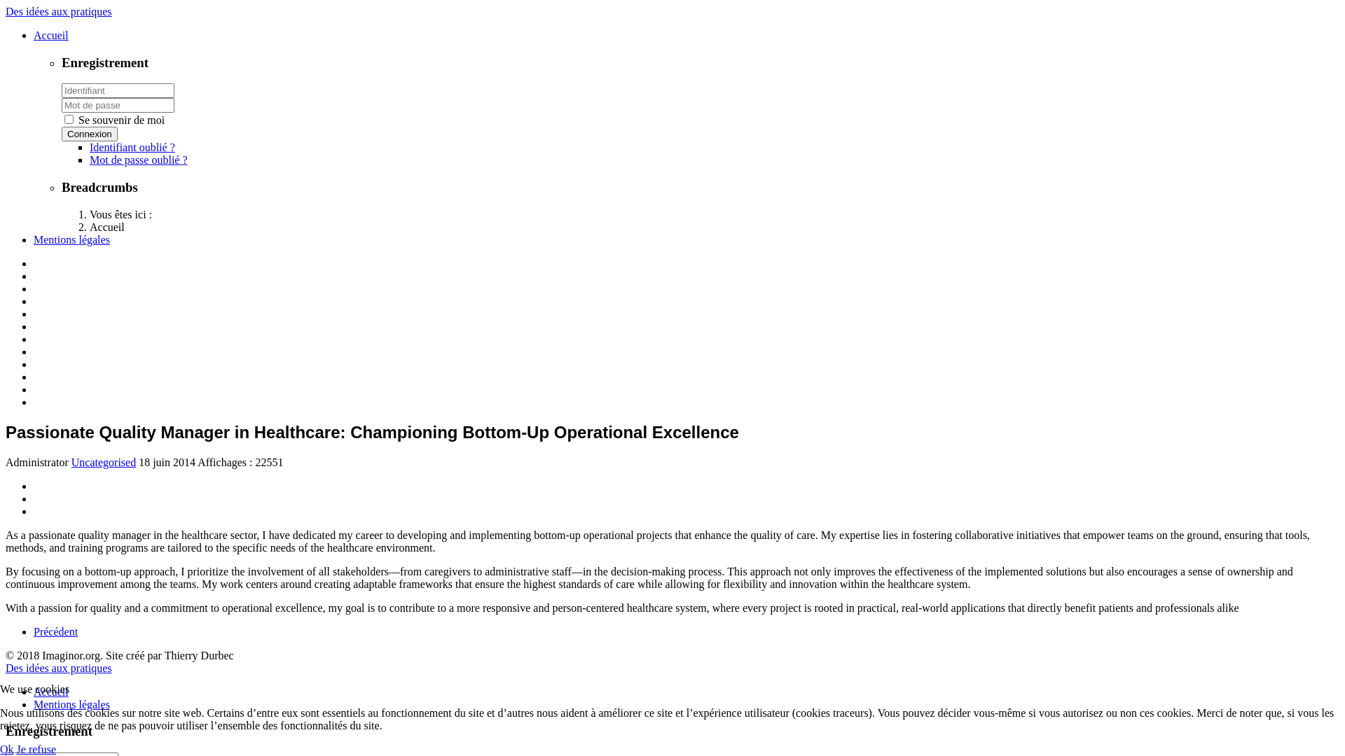 Capture d'écran de Imaginor site portail des soignants