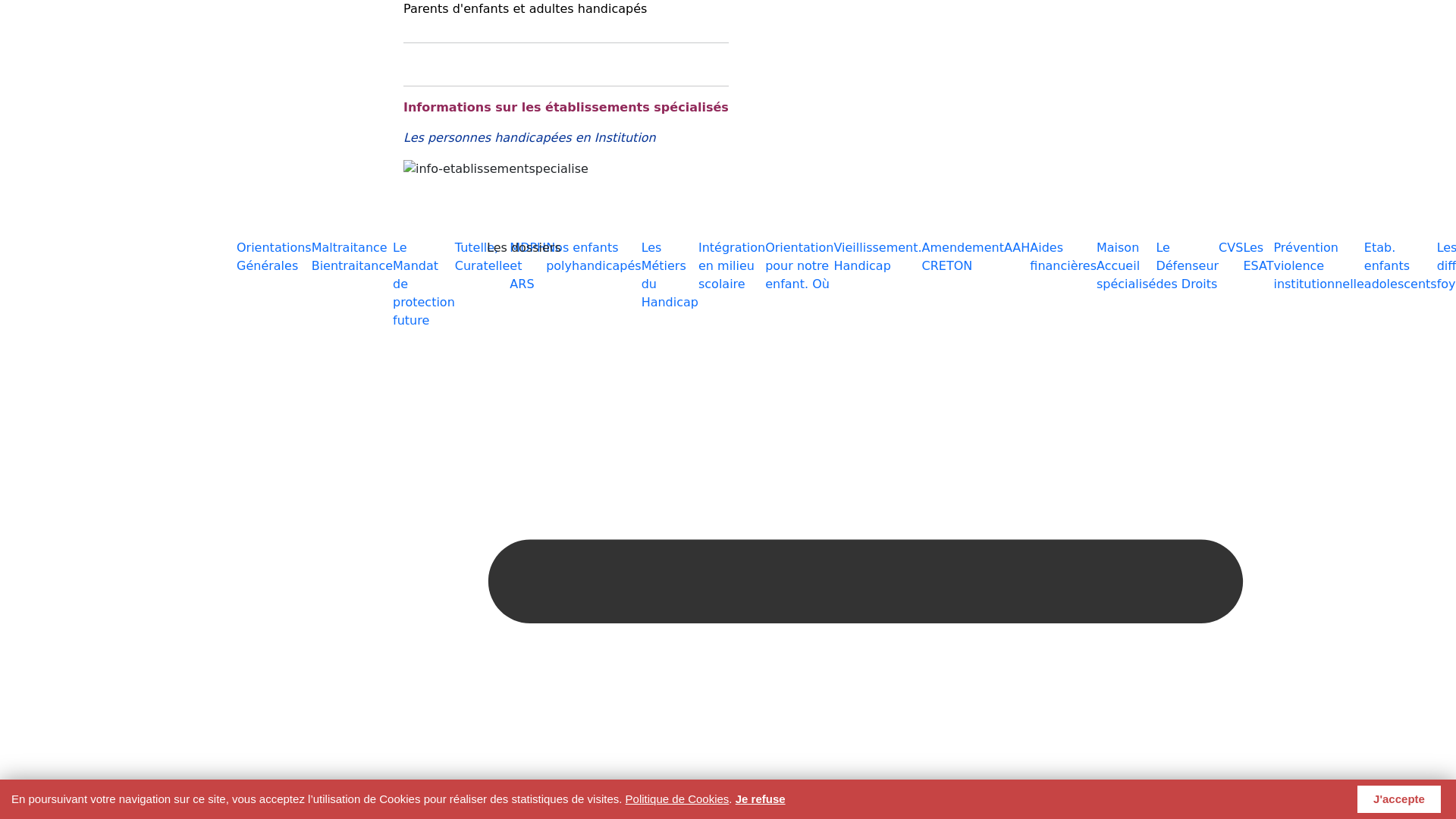Capture d'écran de Info-etablissementspecialises