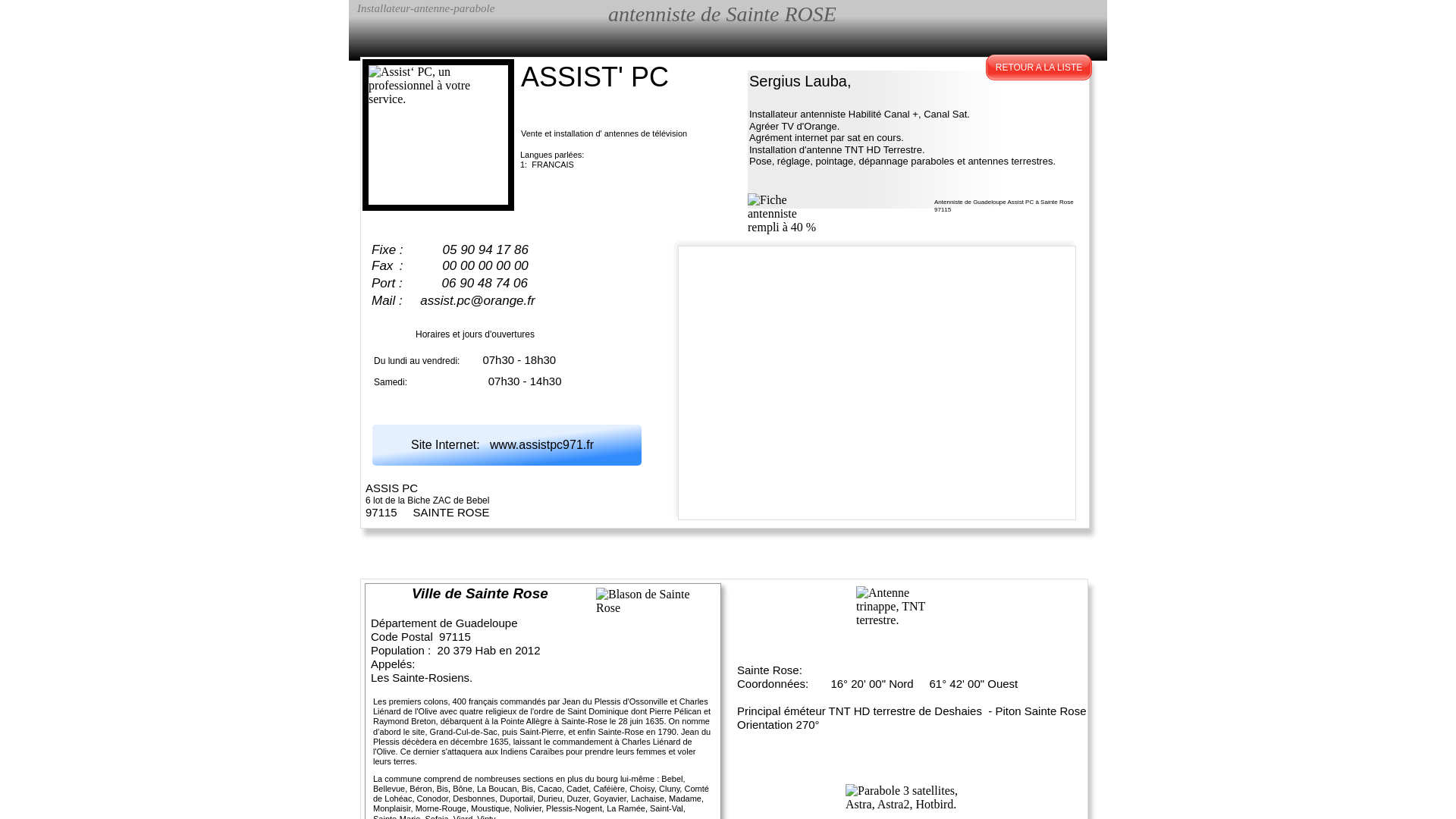 Capture d'écran de INSTALLATEUR ANTENNES TNT HD -PARABOLE & DEPANNAGE INFORMATIQUE ET VENTE