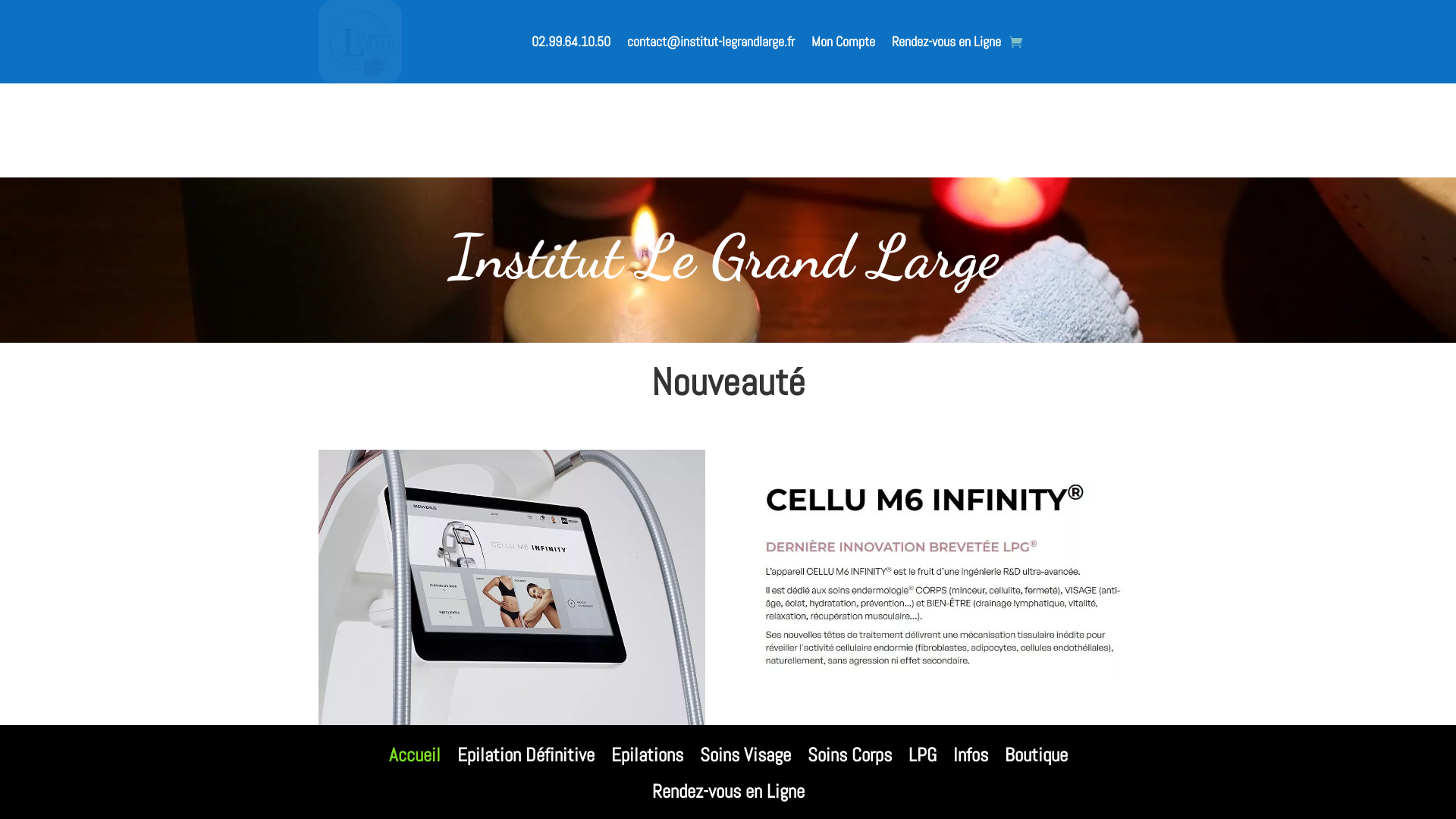 Capture d'écran de Institut Le Grand Large - Institut de beauté à Rennes pour Hommes et Femmes. Epilations Hommes et Femmes. Epilations définitive.