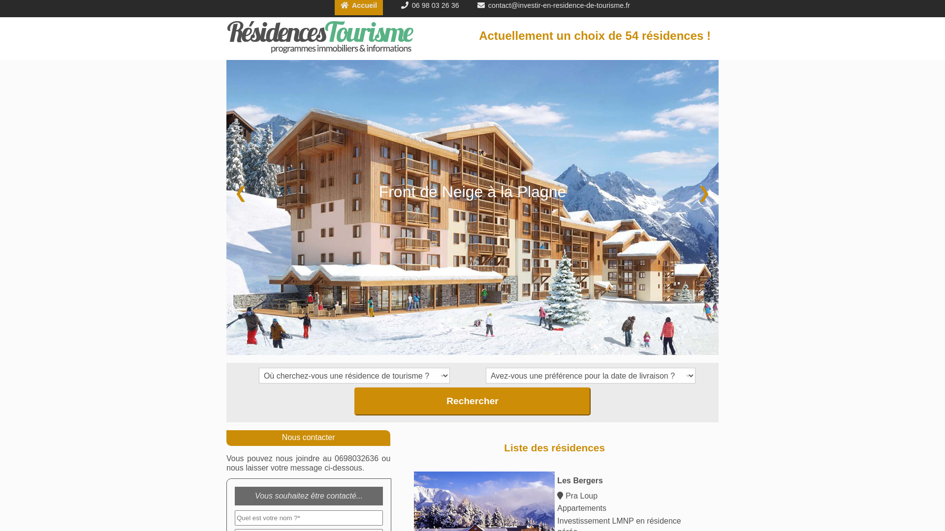 Capture d'écran de Un large choix de résidences tourisme pour investir en lmnp 