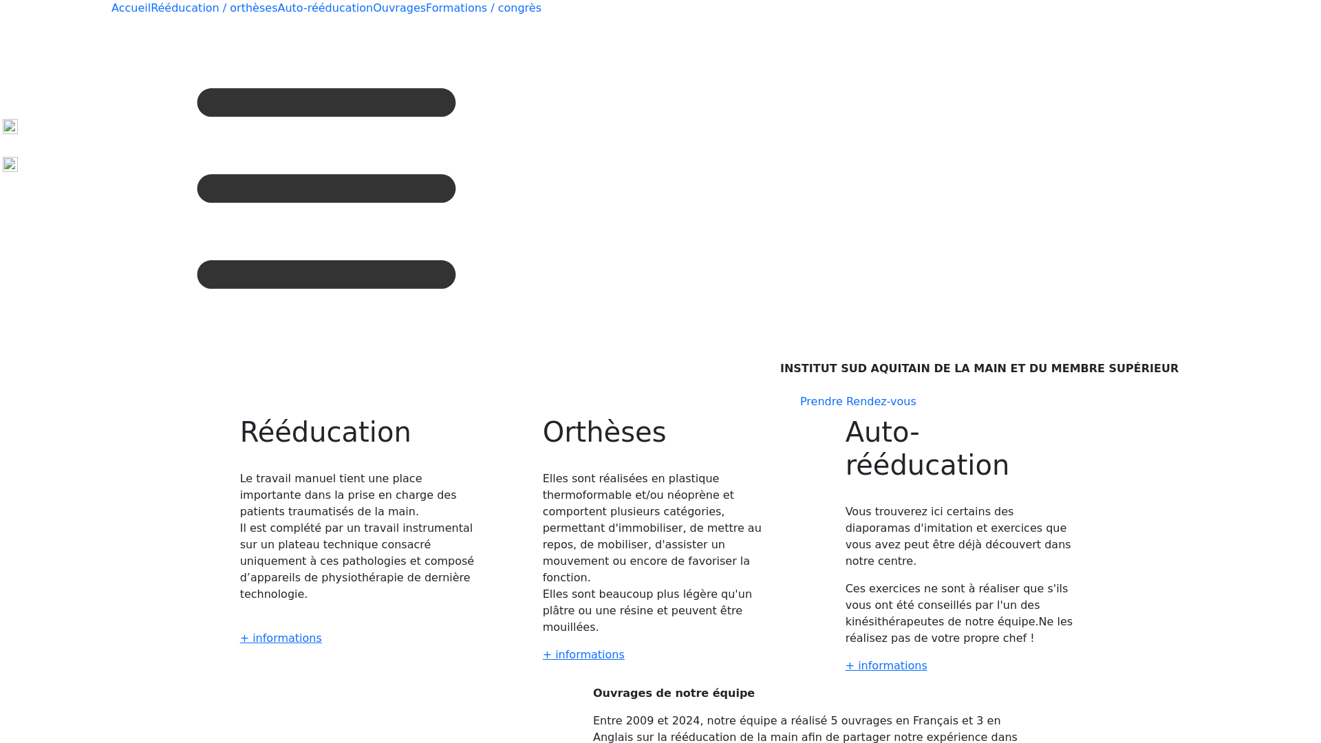 Capture d'écran de Institut Sud Aquitain de la Main et du Membre Supérieur