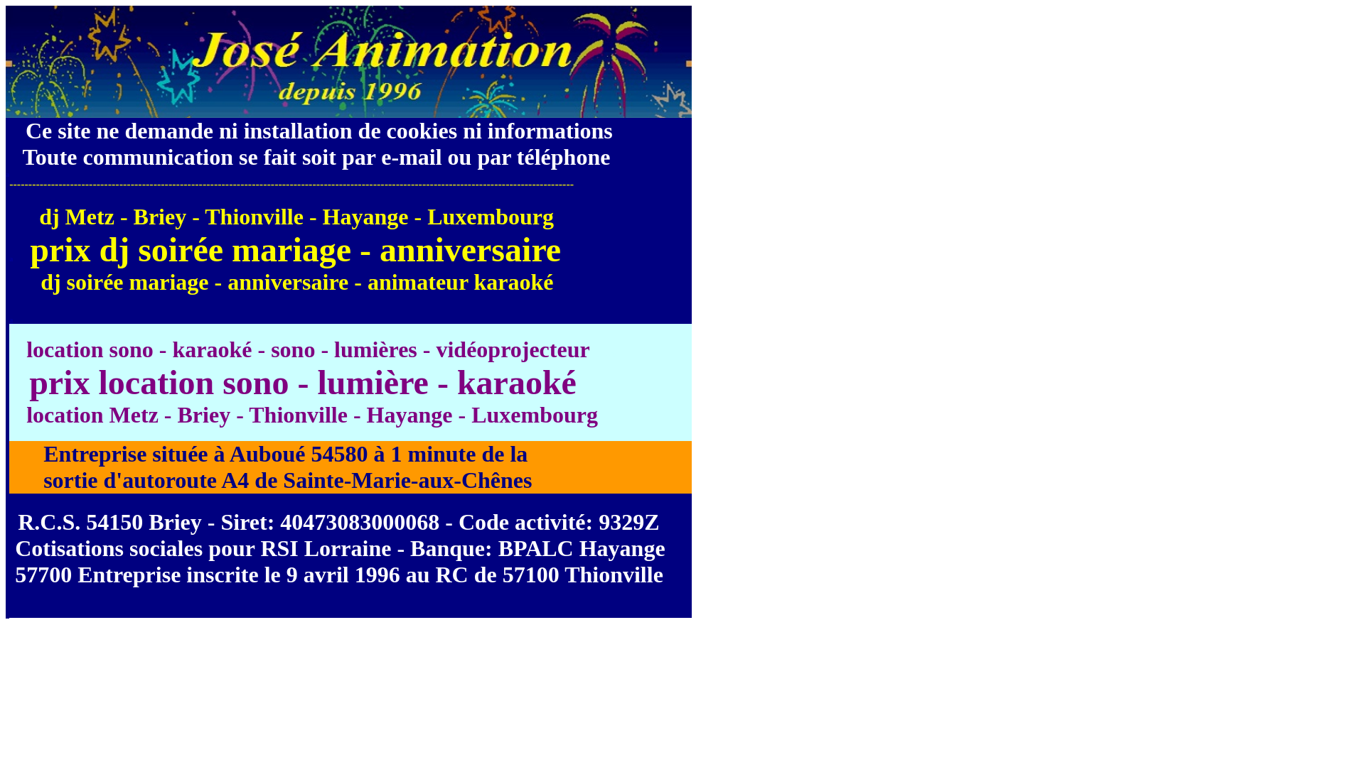 Capture d'écran de Animation dj généraliste ou location sono pour évènements publics et privés