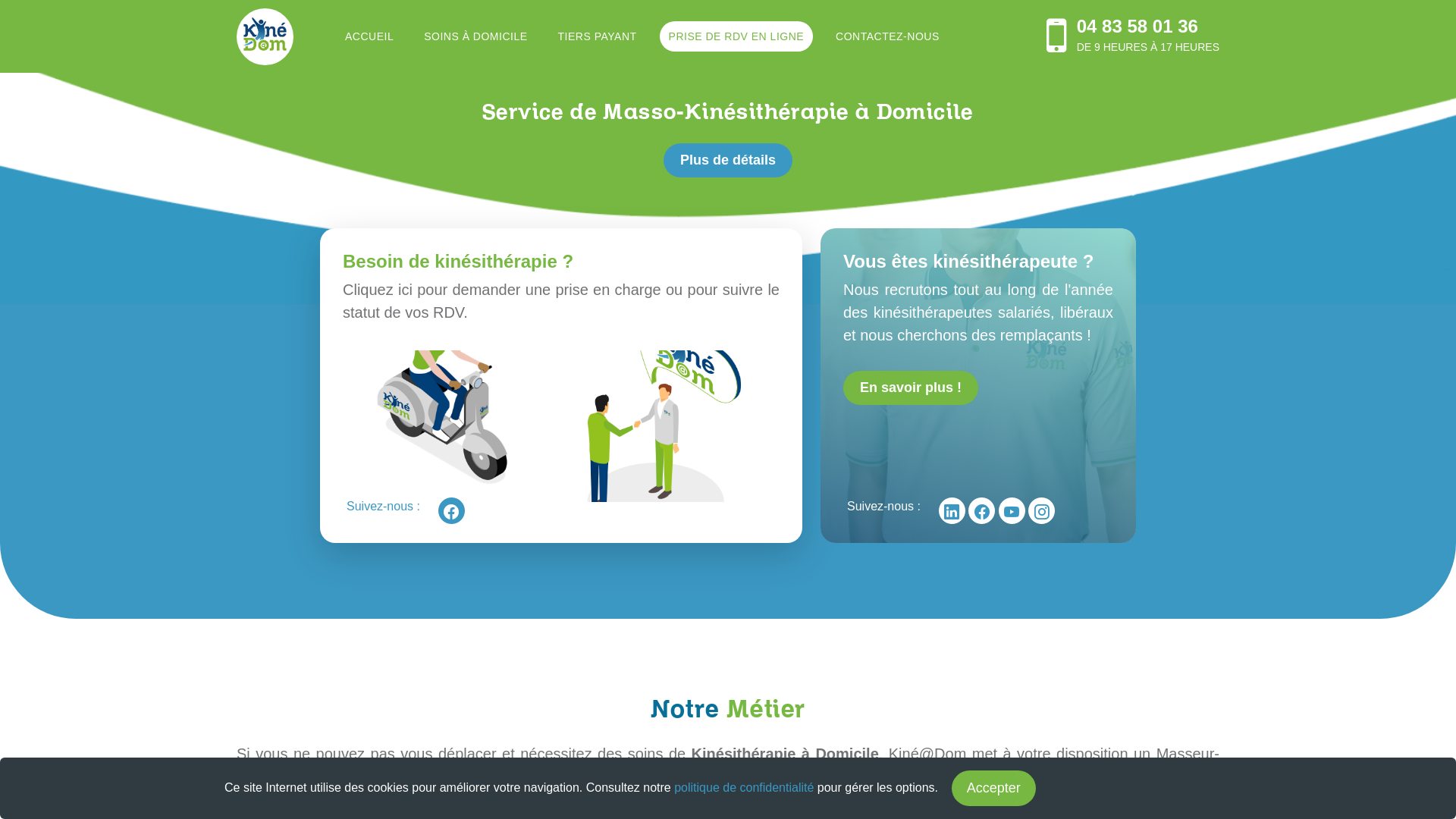 Capture d'écran de Kinésithérapeute, Kinésithérapie à Domicile à Nice