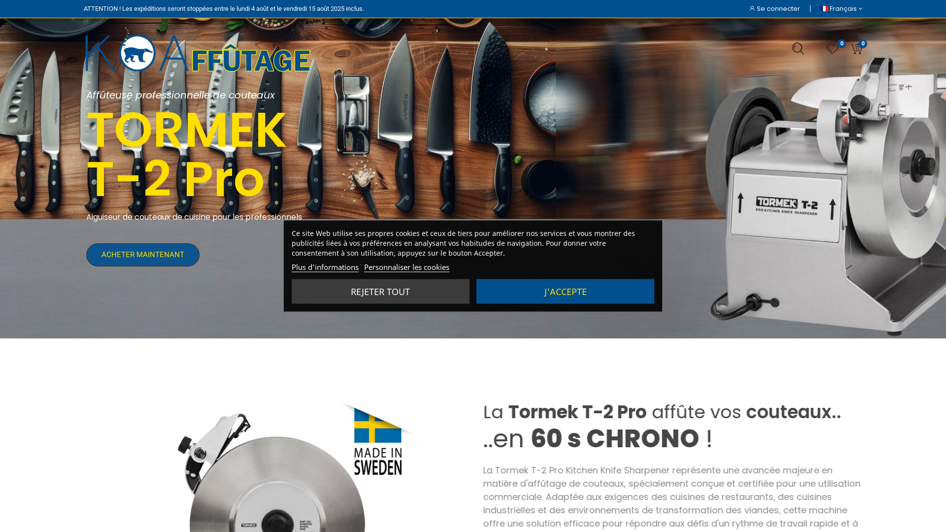 Capture d'écran de Affûteuse Tormek T-2 Pro de couteaux de cuisine